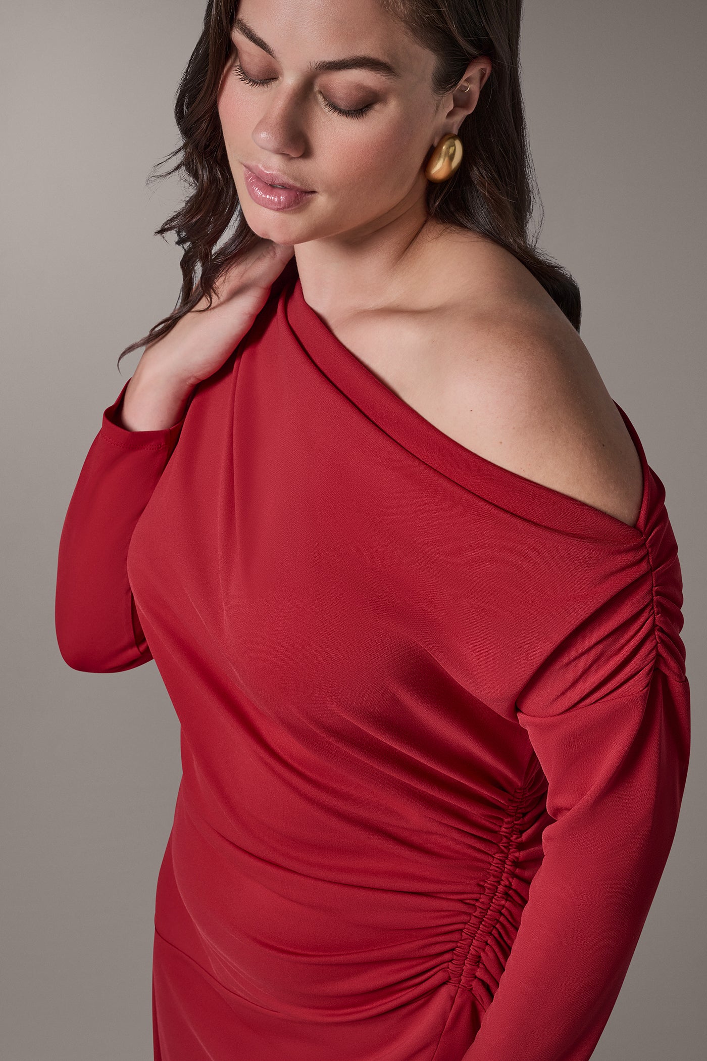 ASYMMETRIC OFF THE SHOULDER MAXI DRESS VIEW 10 | VIP Promo