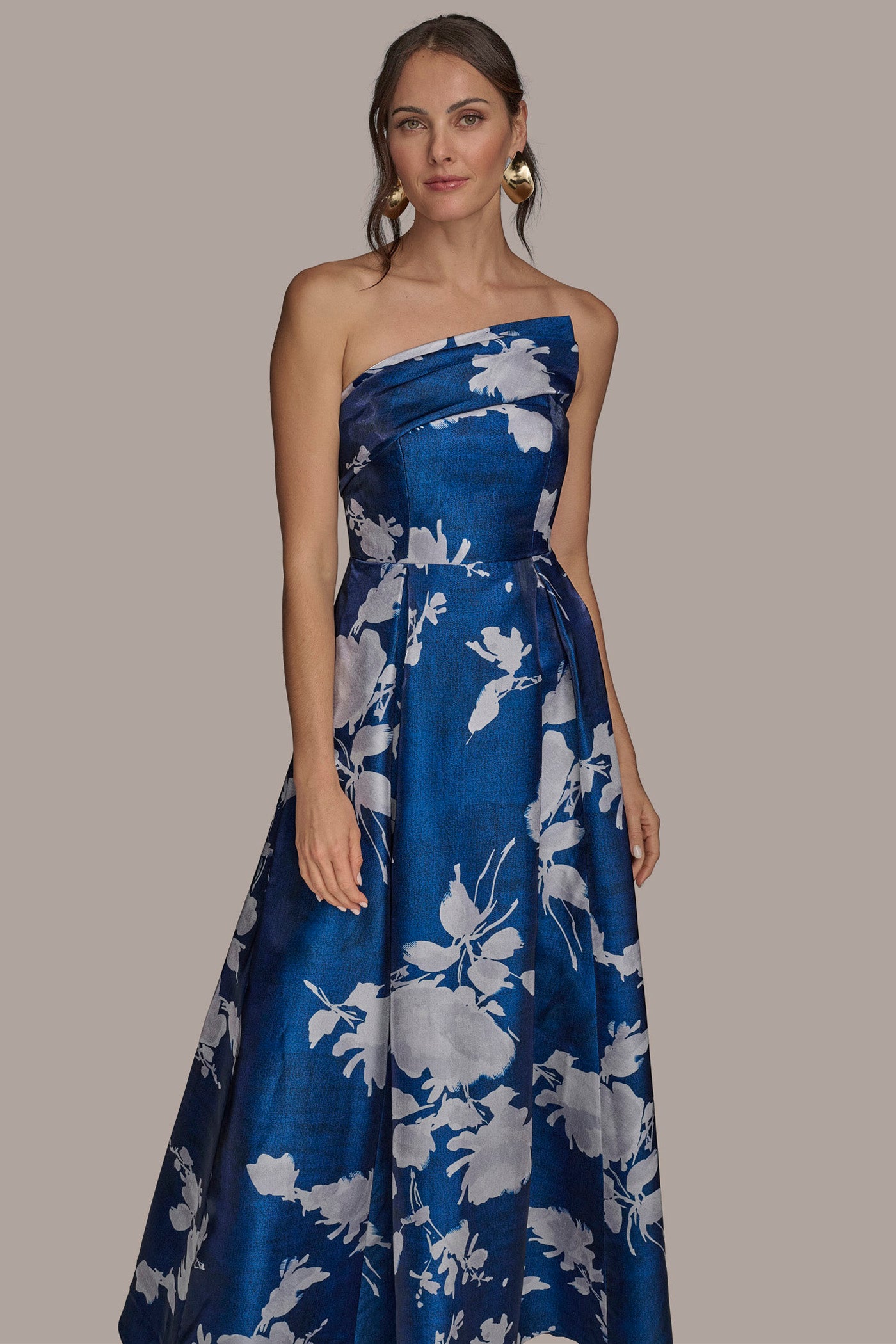 ASYMMETRIC FLORAL MIKADO BALL GOWN VIEW 6 | Evening & Formal