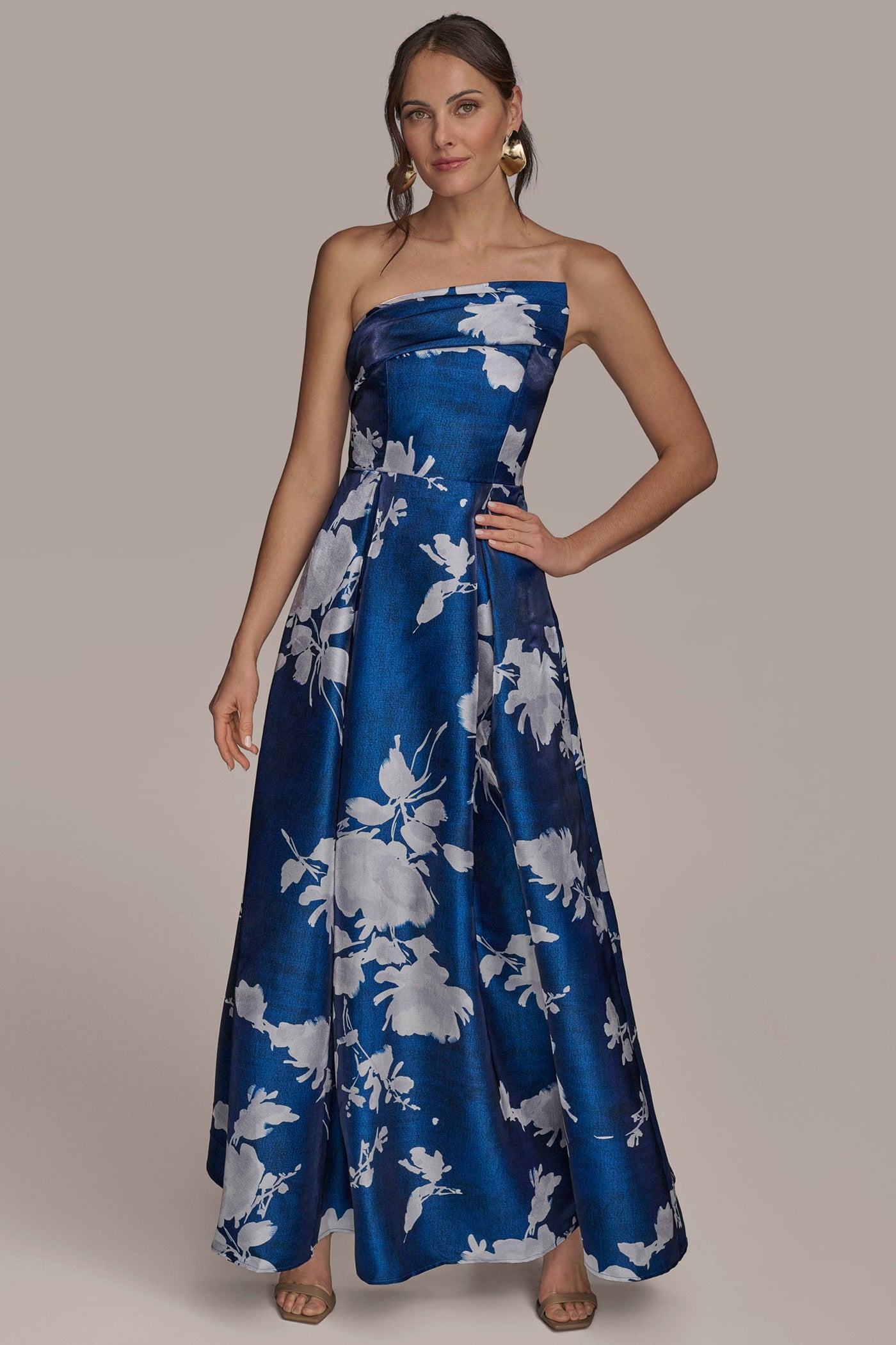 ASYMMETRIC FLORAL MIKADO BALL GOWN | View 1 | Evening & Formal