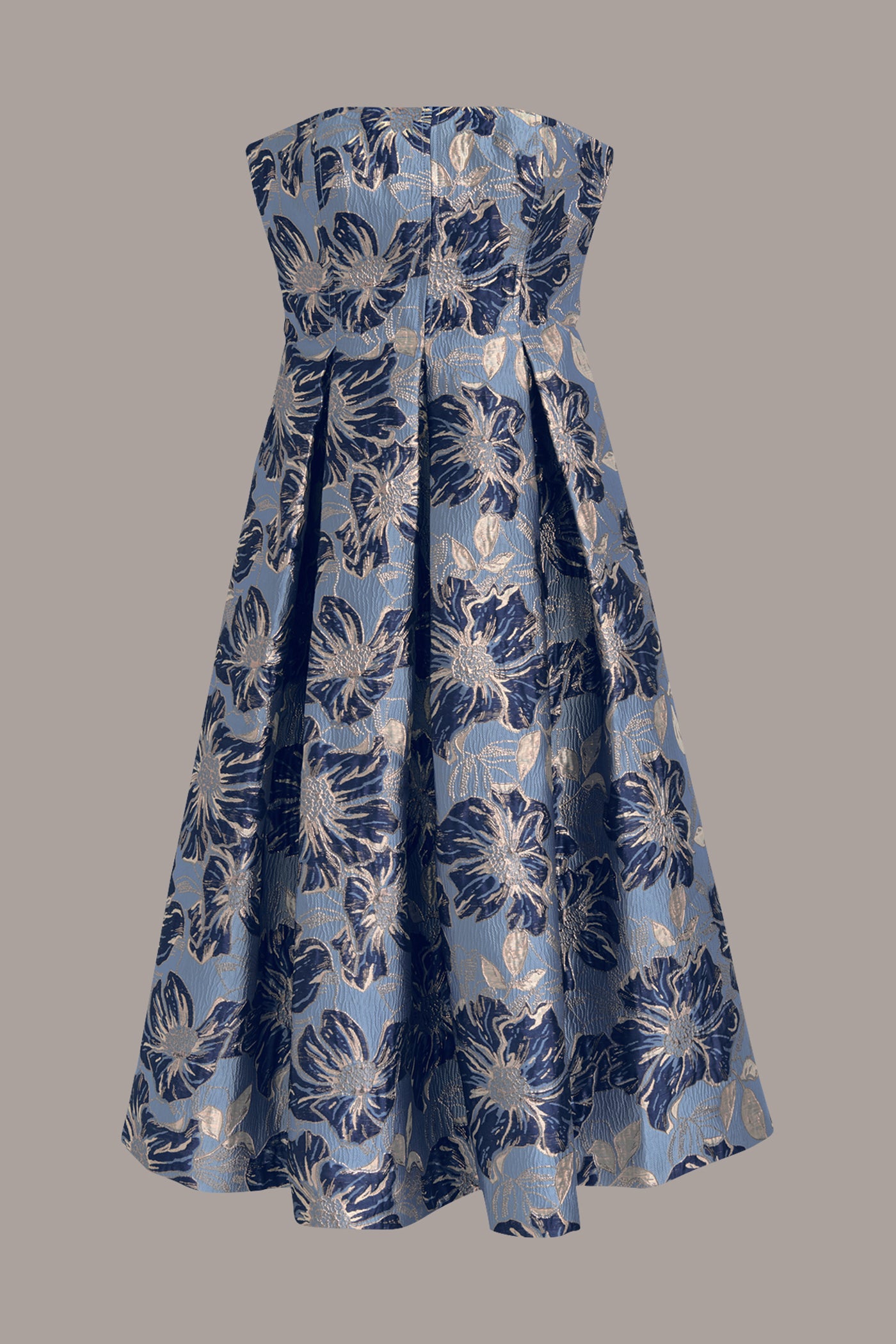 PLEATED FLORAL JACQUARD MIDI GOWN VIEW 6 | Dresses & Jumpsuits