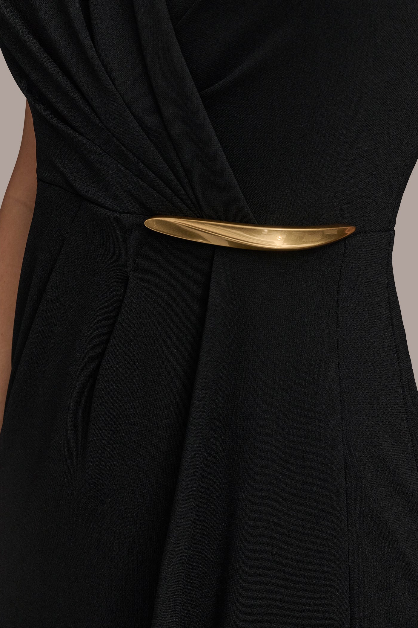 SLEEVELESS WRAP-EFFECT RUFFLE MAXI GOWN VIEW 7 | Black Dresses