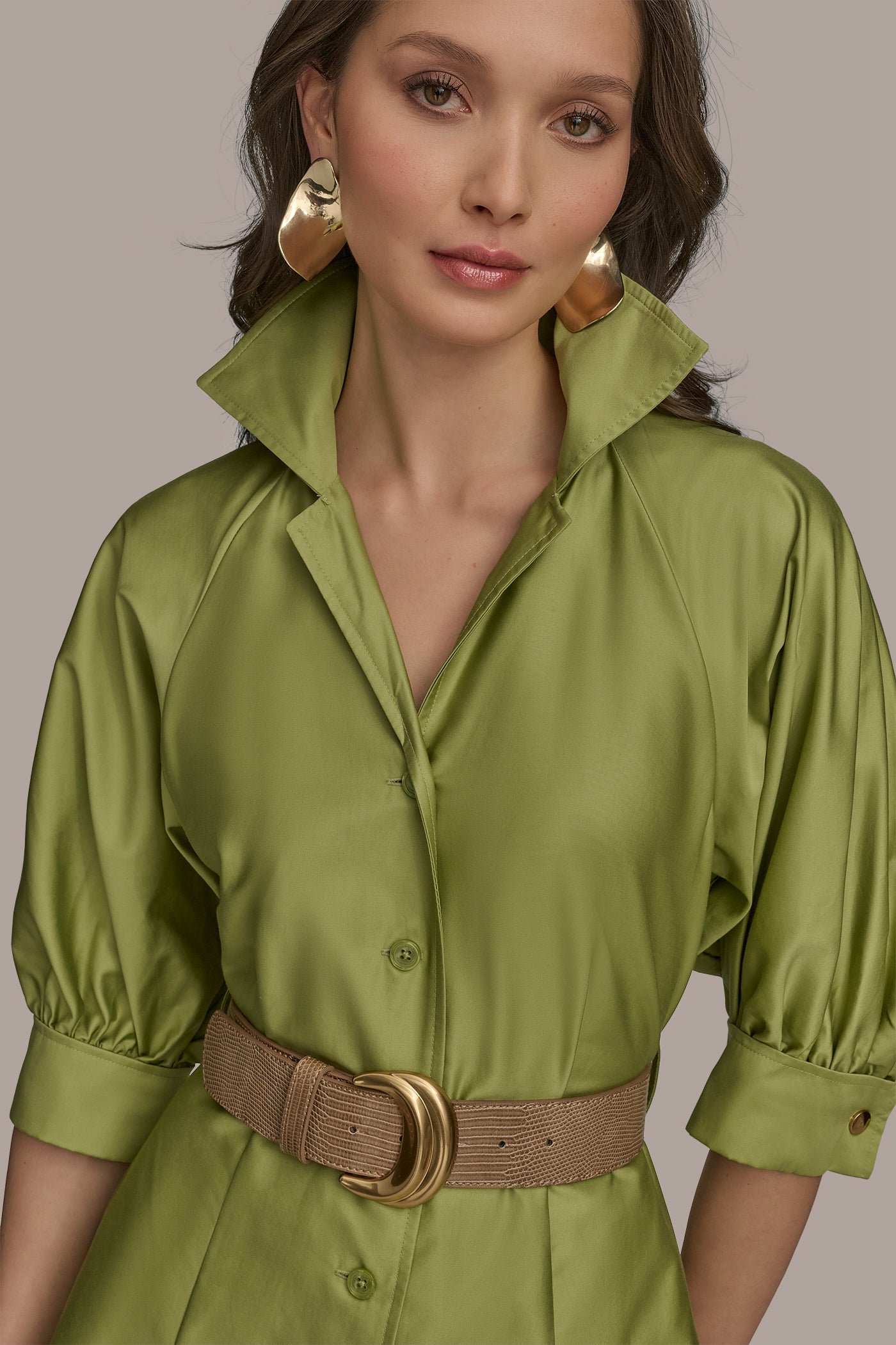 COTTON MIDI SHIRT DRESS VIEW 3