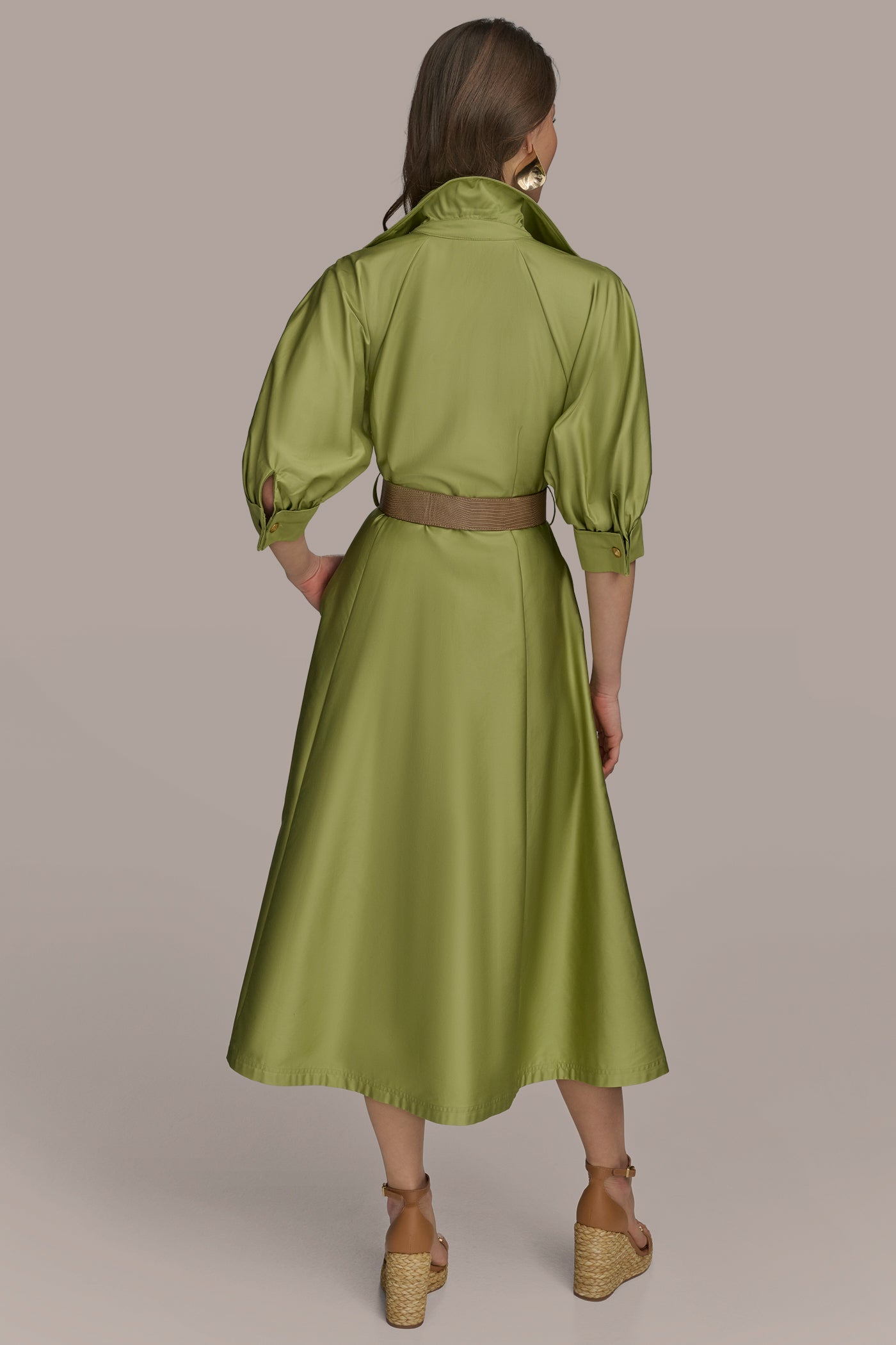 COTTON MIDI SHIRT DRESS VIEW 4