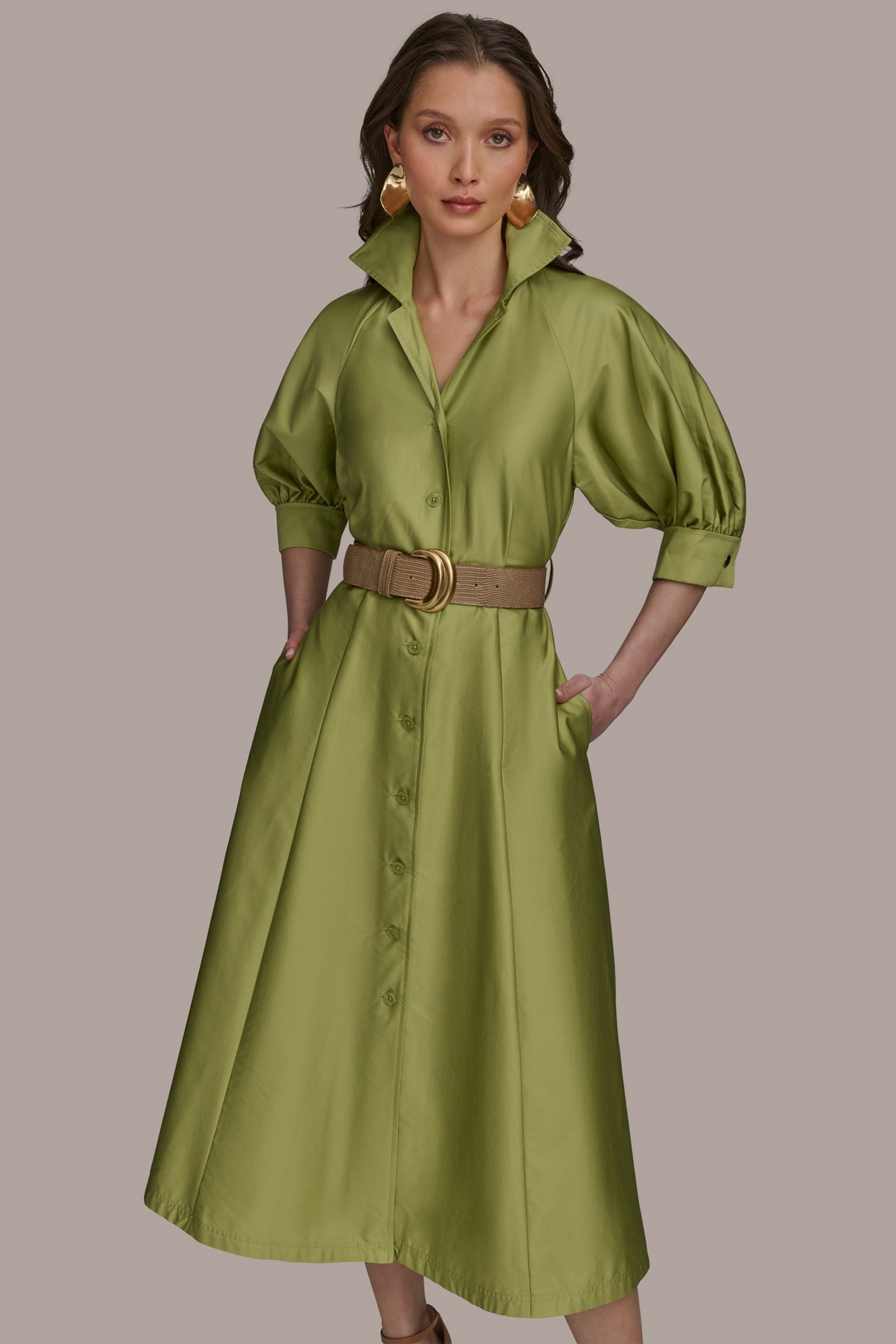 COTTON MIDI SHIRT DRESS VIEW 6
