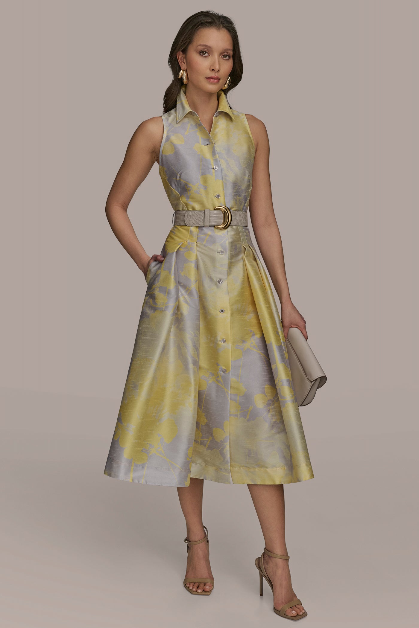 BELTED FIT AND FLARE SHIRT DRESS VIEW 5 | Essential Dresses