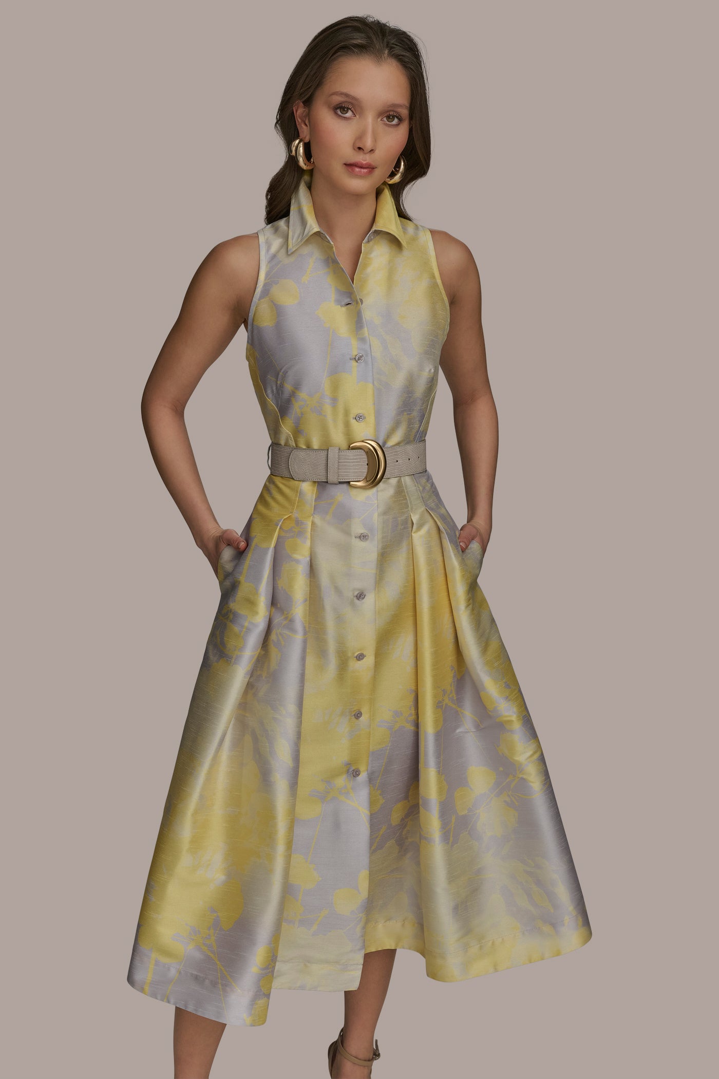 BELTED FIT AND FLARE SHIRT DRESS VIEW 4 | Essential Dresses