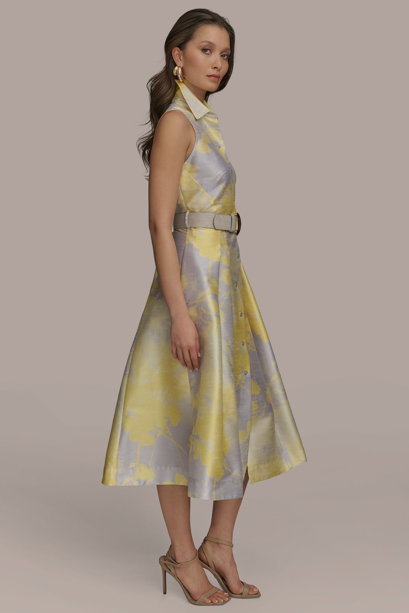 BELTED FIT AND FLARE SHIRT DRESS VIEW 3 | Essential Dresses