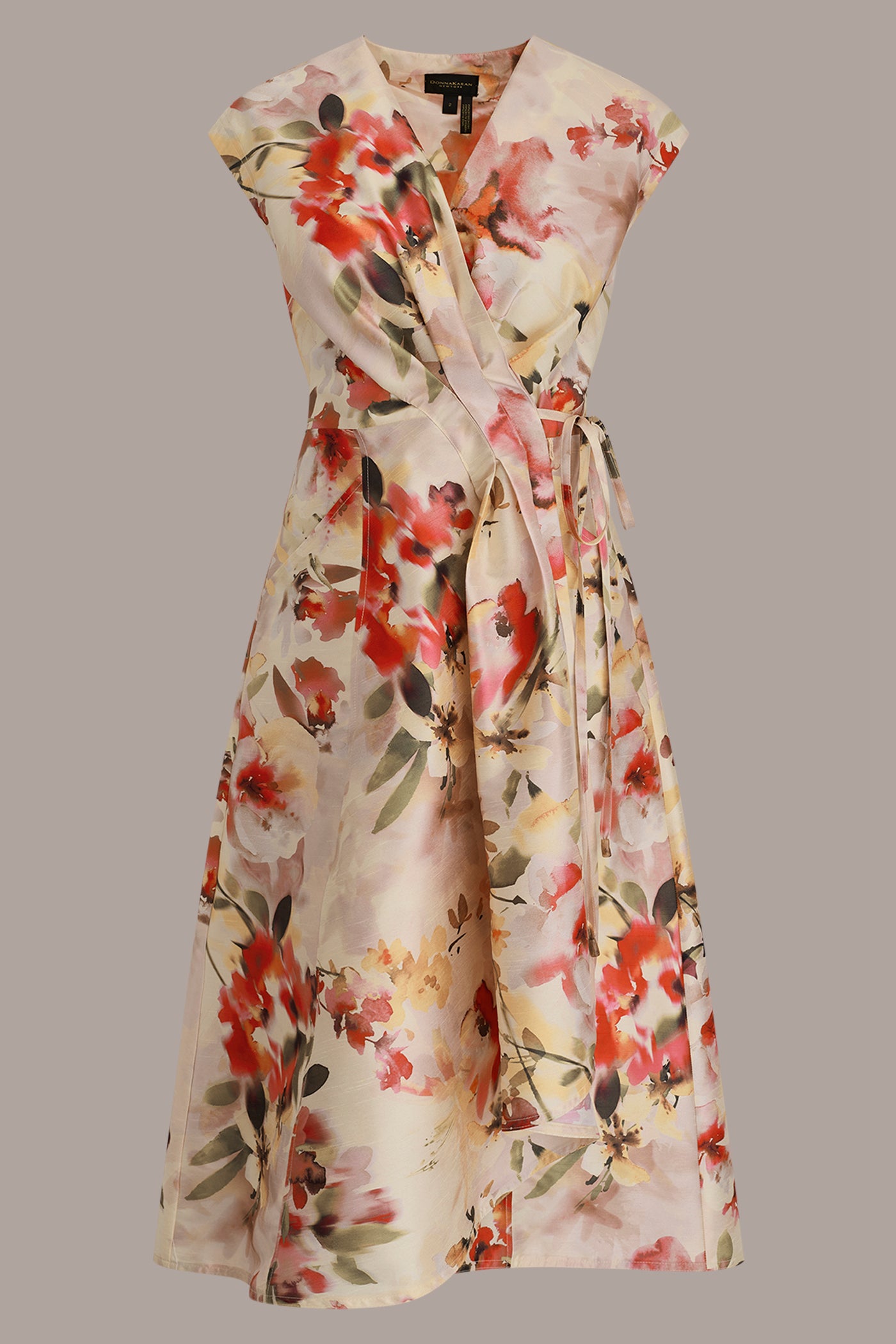 DUPIONI FLORAL WRAP DRESS VIEW 8 | New Arrivals