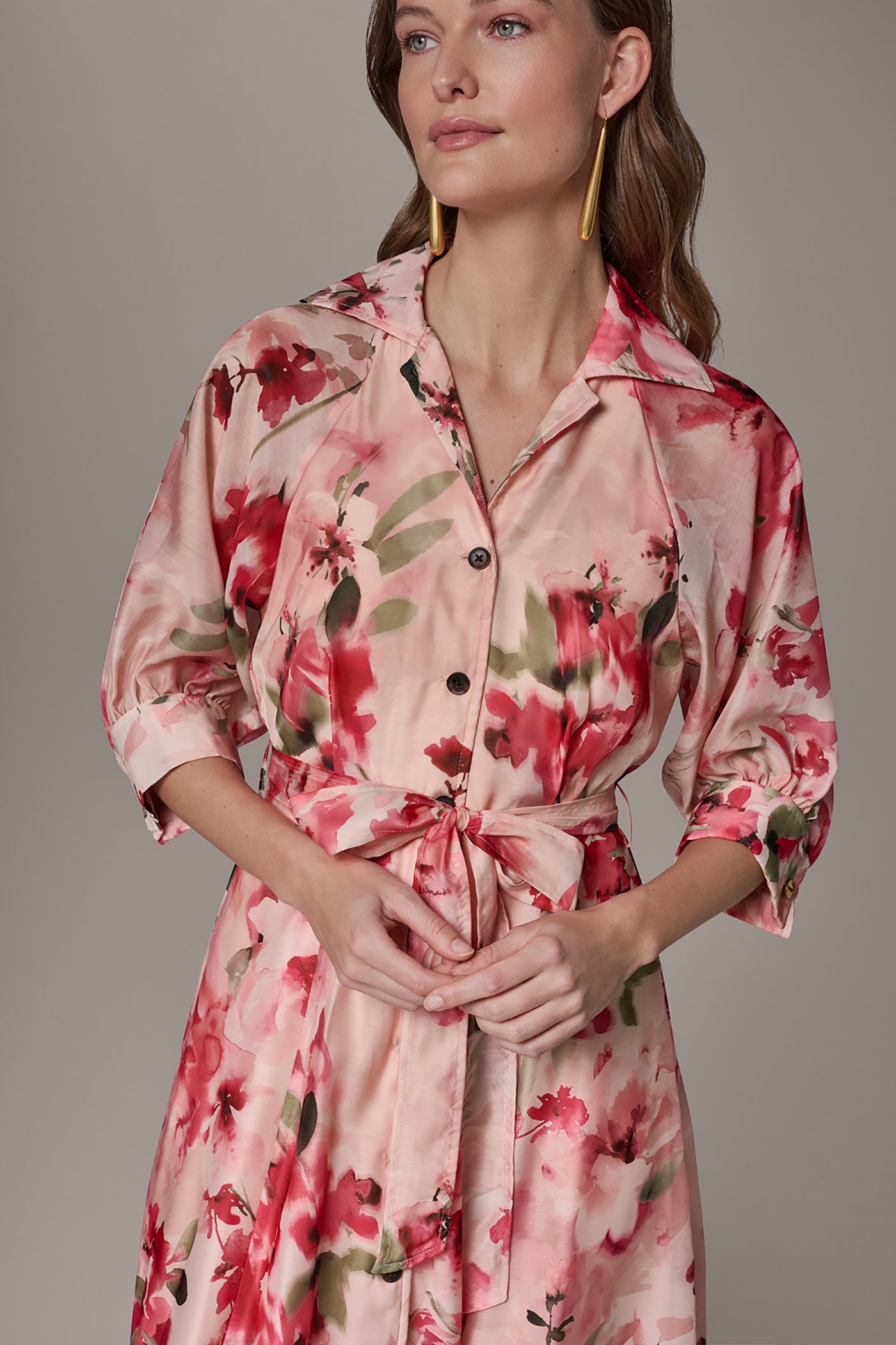 ORGANZA FLORAL MIDI SHIRT DRESS VIEW 4 | New clothing