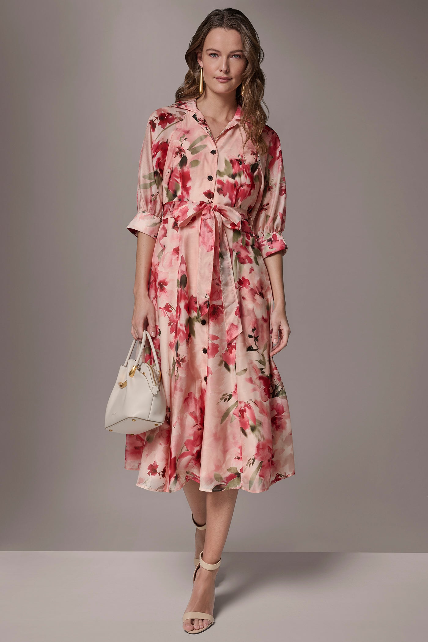 ORGANZA FLORAL MIDI SHIRT DRESS VIEW 8 | New clothing