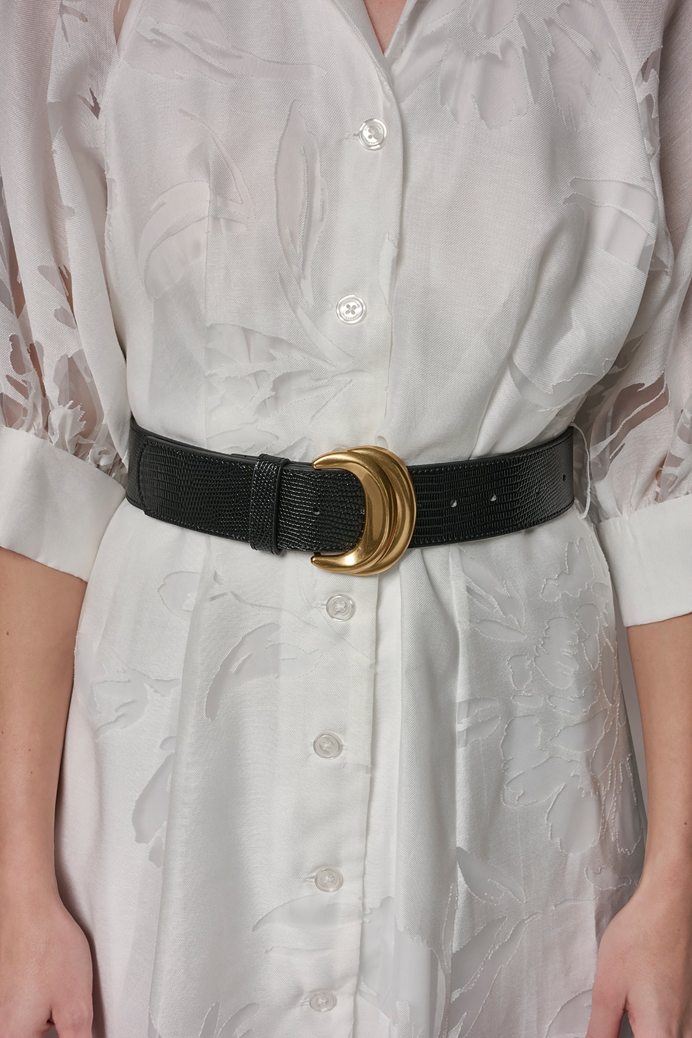 FLORAL-JACQUARD MIDI SHIRT DRESS VIEW 7 | New Arrivals