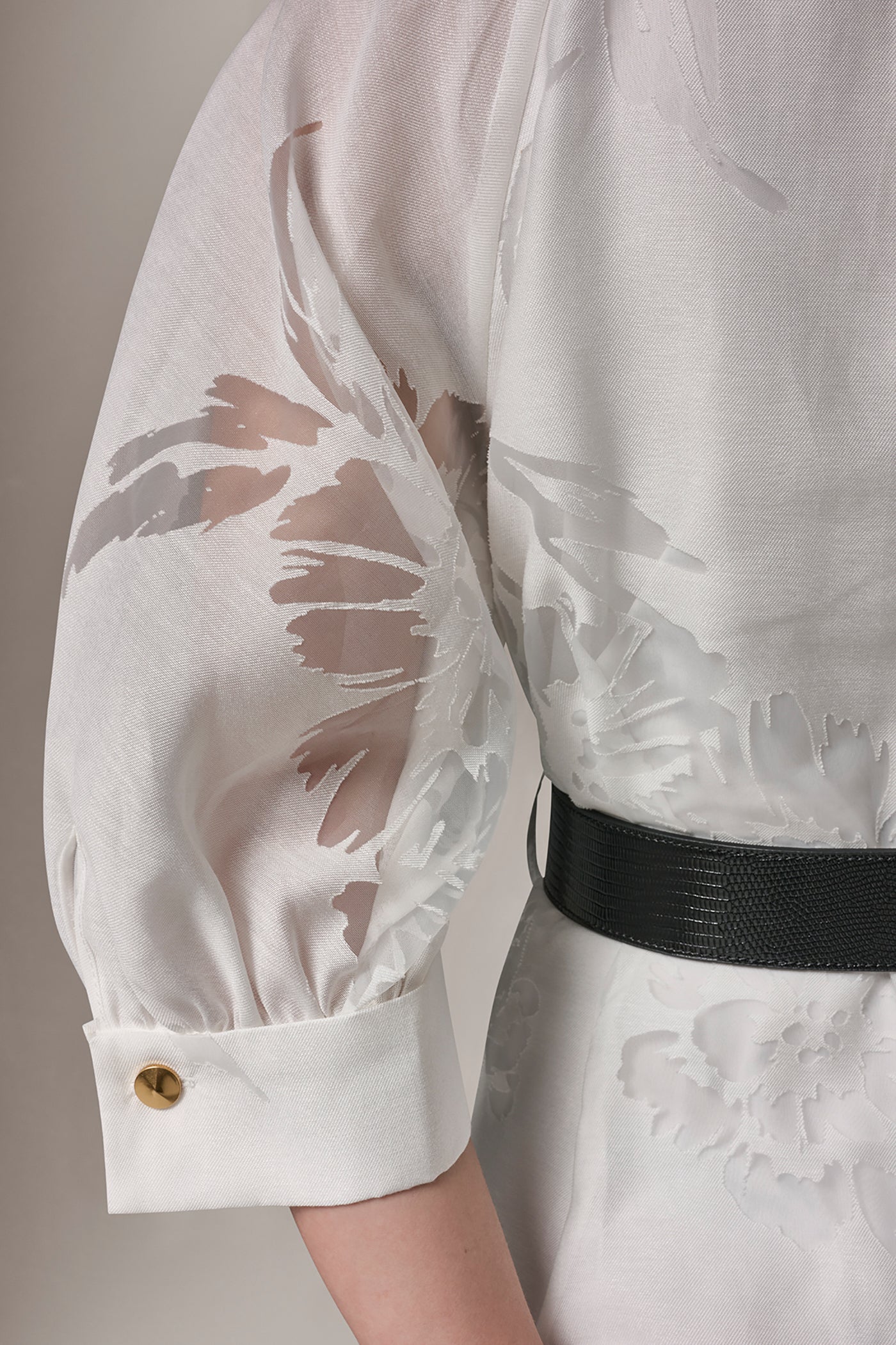 FLORAL-JACQUARD MIDI SHIRT DRESS VIEW 5 | New Arrivals