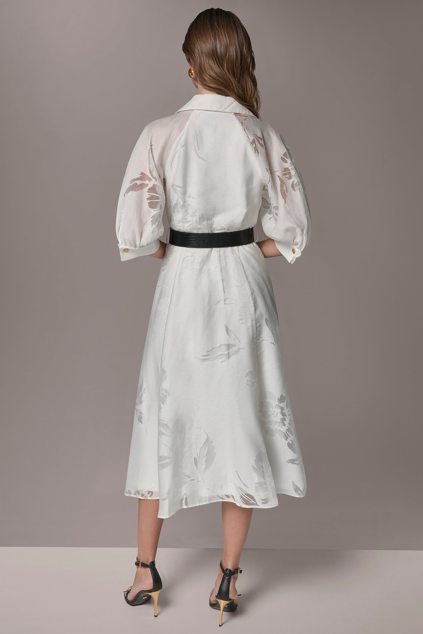 FLORAL-JACQUARD MIDI SHIRT DRESS | View 2 | Dresses & Jumpsuits