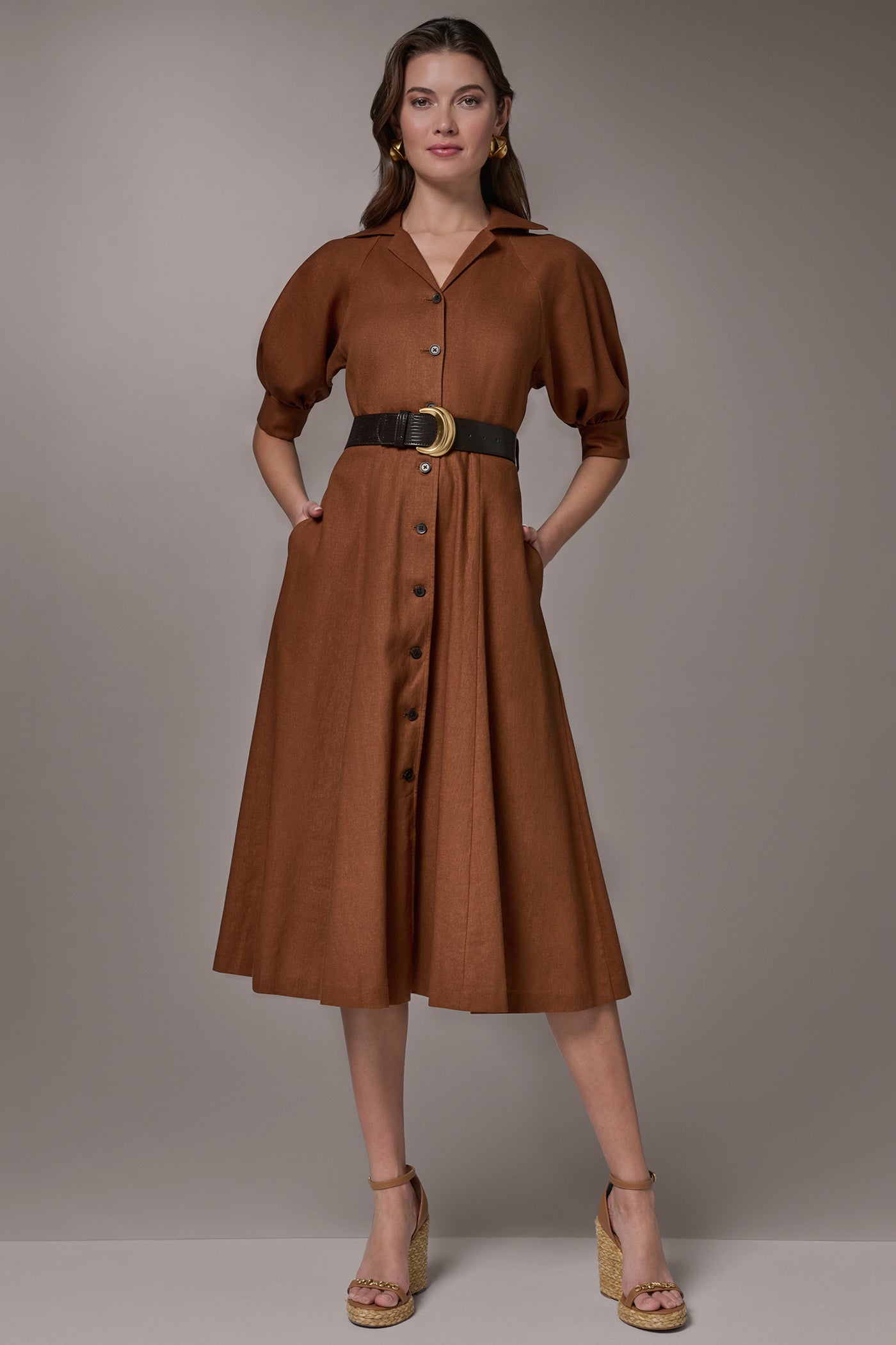 Cotton Floral Midi Shirt Dress | Shirt Dress | Donna Karan Cotton Floral Midi Shirt Dress | Shirt Dress | Donna Karan
