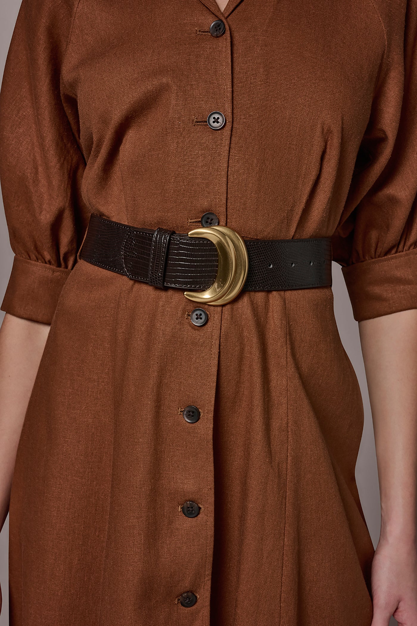 LINEN-BLEND MIDI SHIRT DRESS VIEW 5 | Clothing