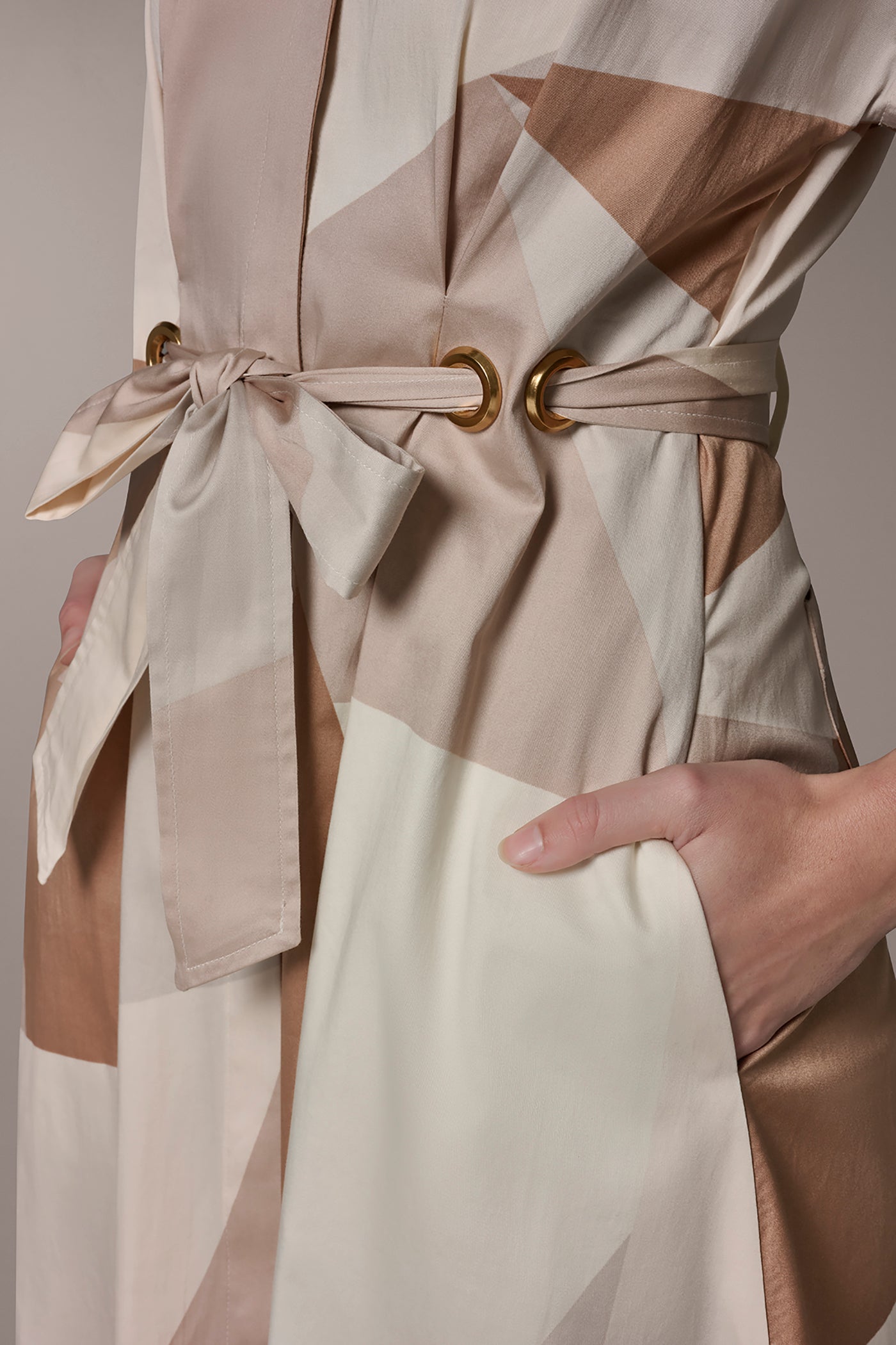 COTTON-SATEEN PRINTED MIDI SHIRT DRESS VIEW 6 | New clothing