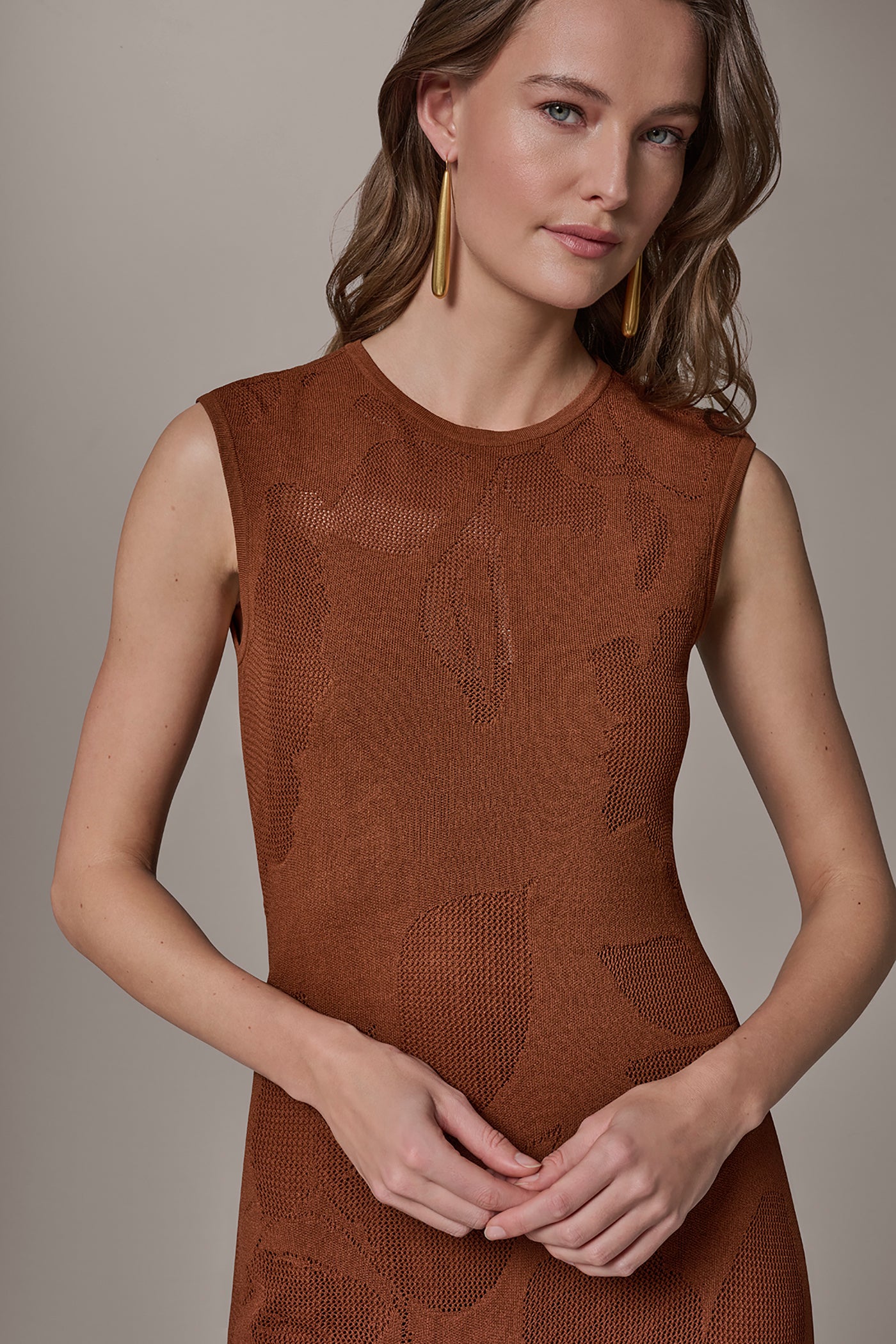 FLORAL-JACQUARD MIDI SWEATER DRESS VIEW 4