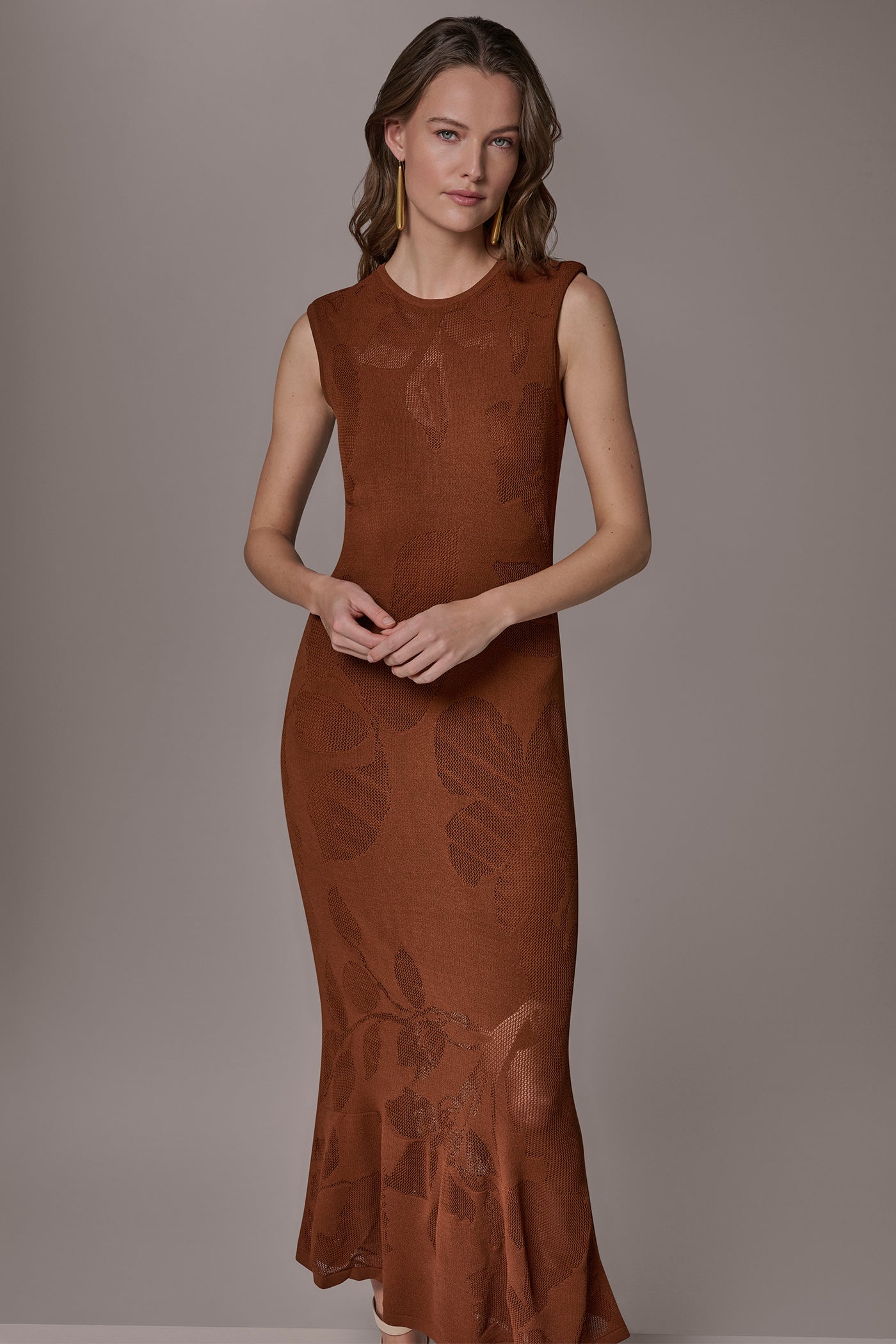 FLORAL-JACQUARD MIDI SWEATER DRESS VIEW 7