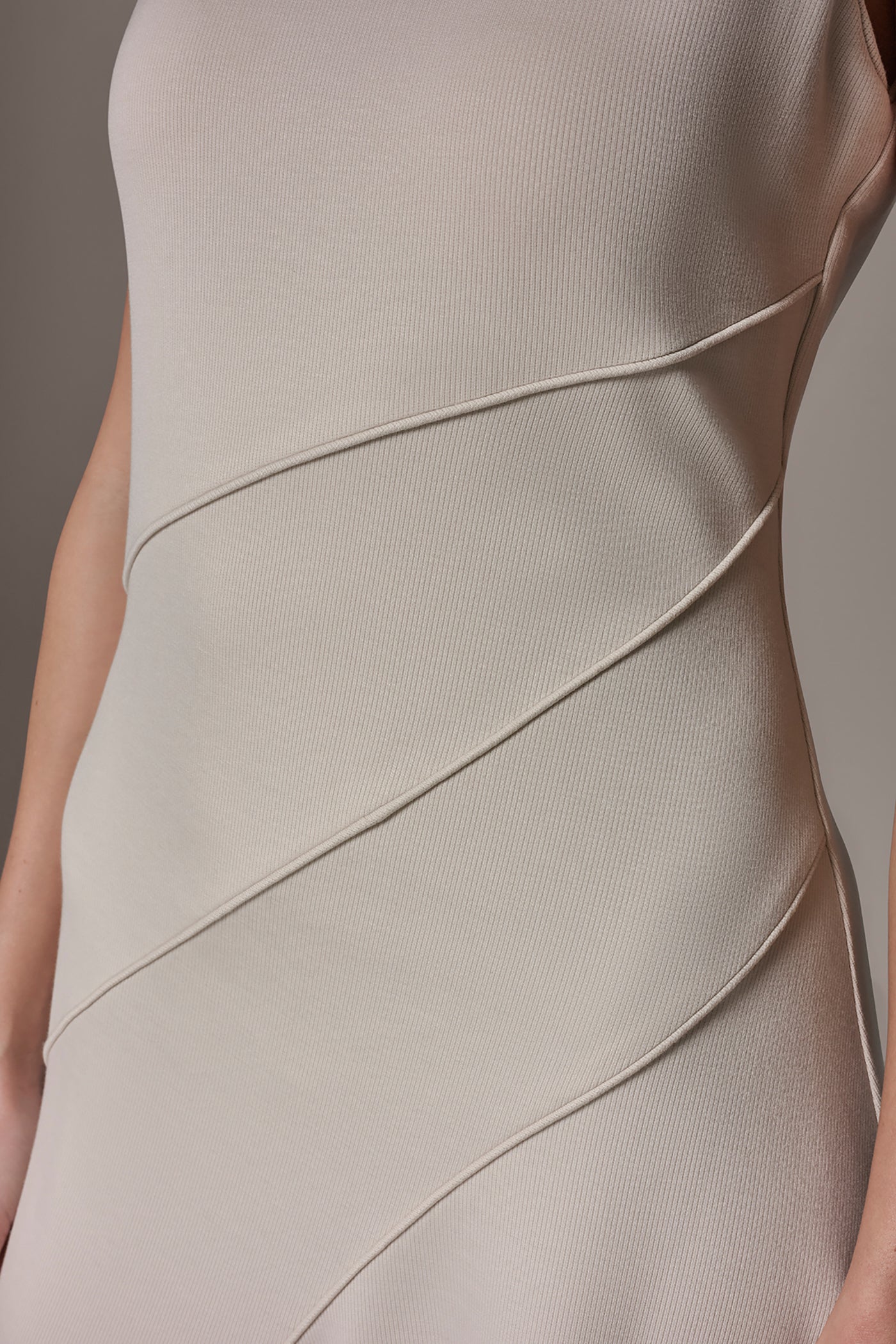 DIAGONAL RIB MIDI A-LINE DRESS VIEW 5 | New clothing