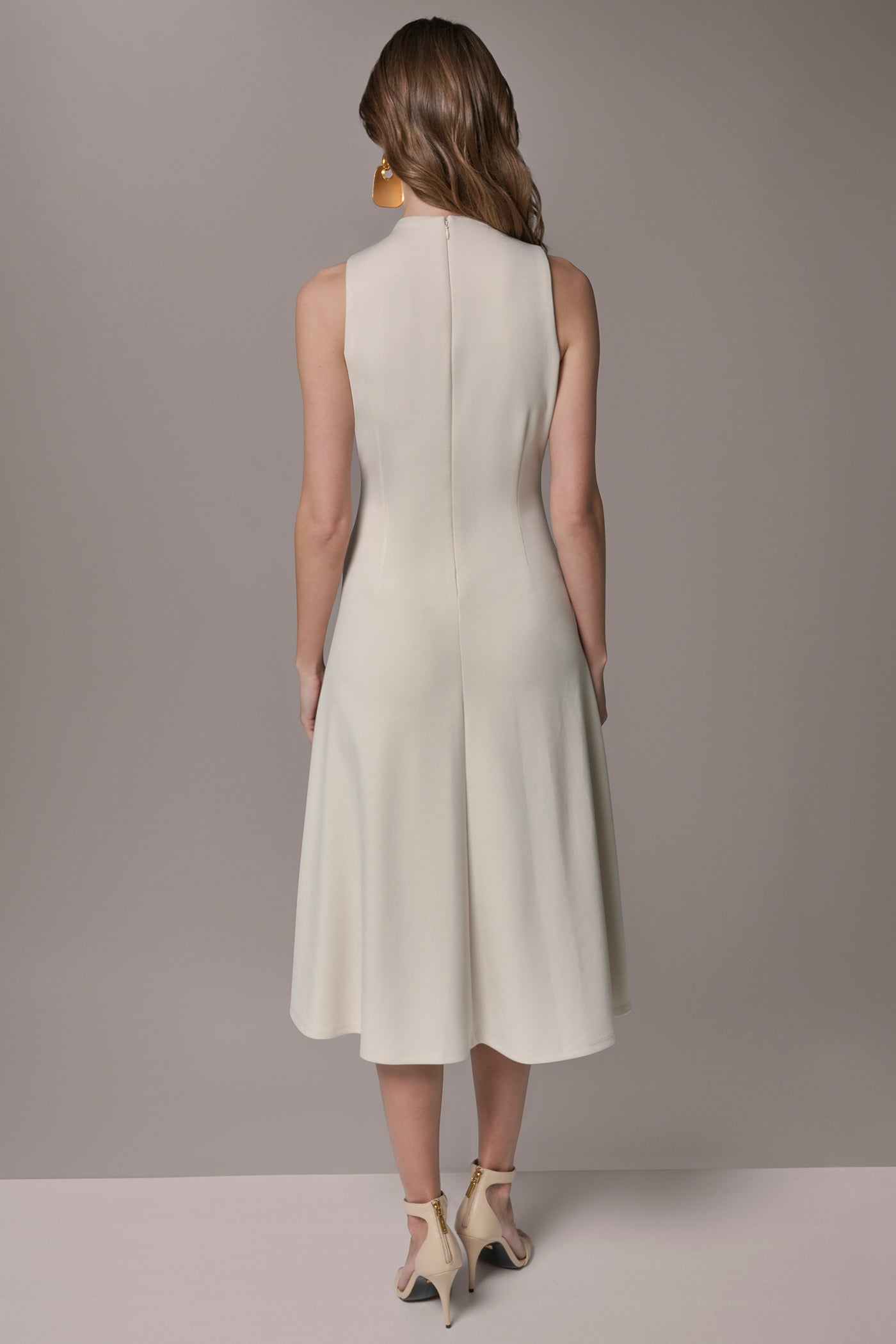 DIAGONAL RIB MIDI A-LINE DRESS | View 2 | New clothing