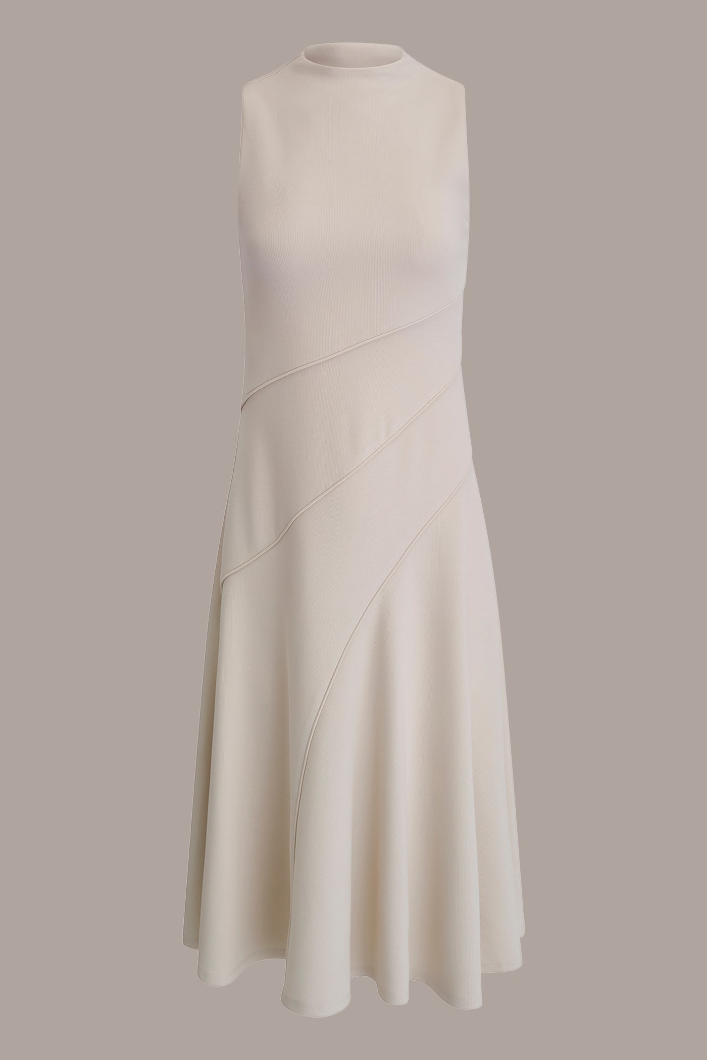 DIAGONAL RIB MIDI A-LINE DRESS VIEW 8 | New clothing