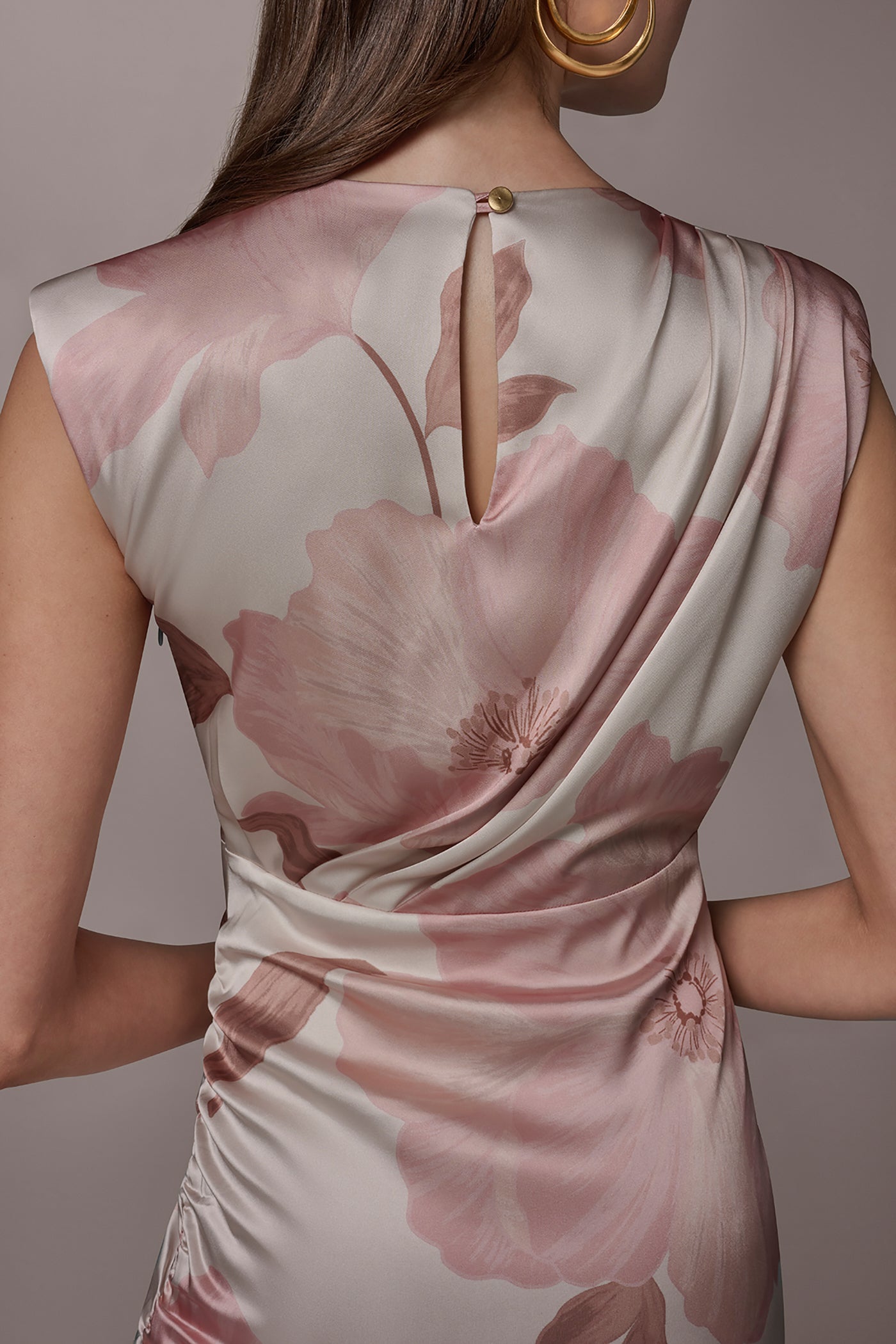 CHARMEUSE FLORAL WRAP-EFFECT MIDI DRESS VIEW 5 | Dresses & Jumpsuits