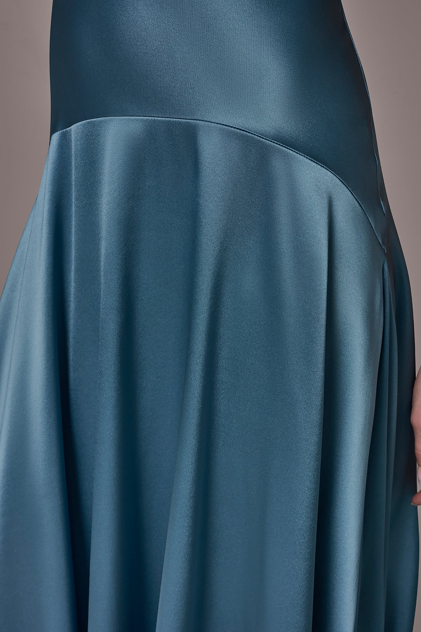 SILK-CHARMEUSE MIDI A-LINE DRESS VIEW 6 | New Arrivals