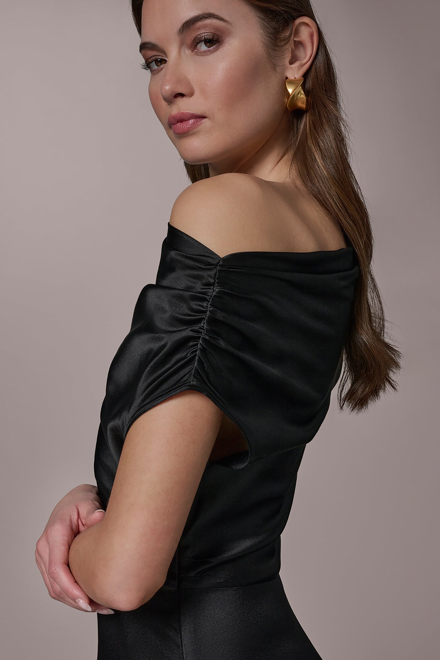 SILK-CHARMEUSE A-LINE DRESS VIEW 4 | Dresses & Jumpsuits