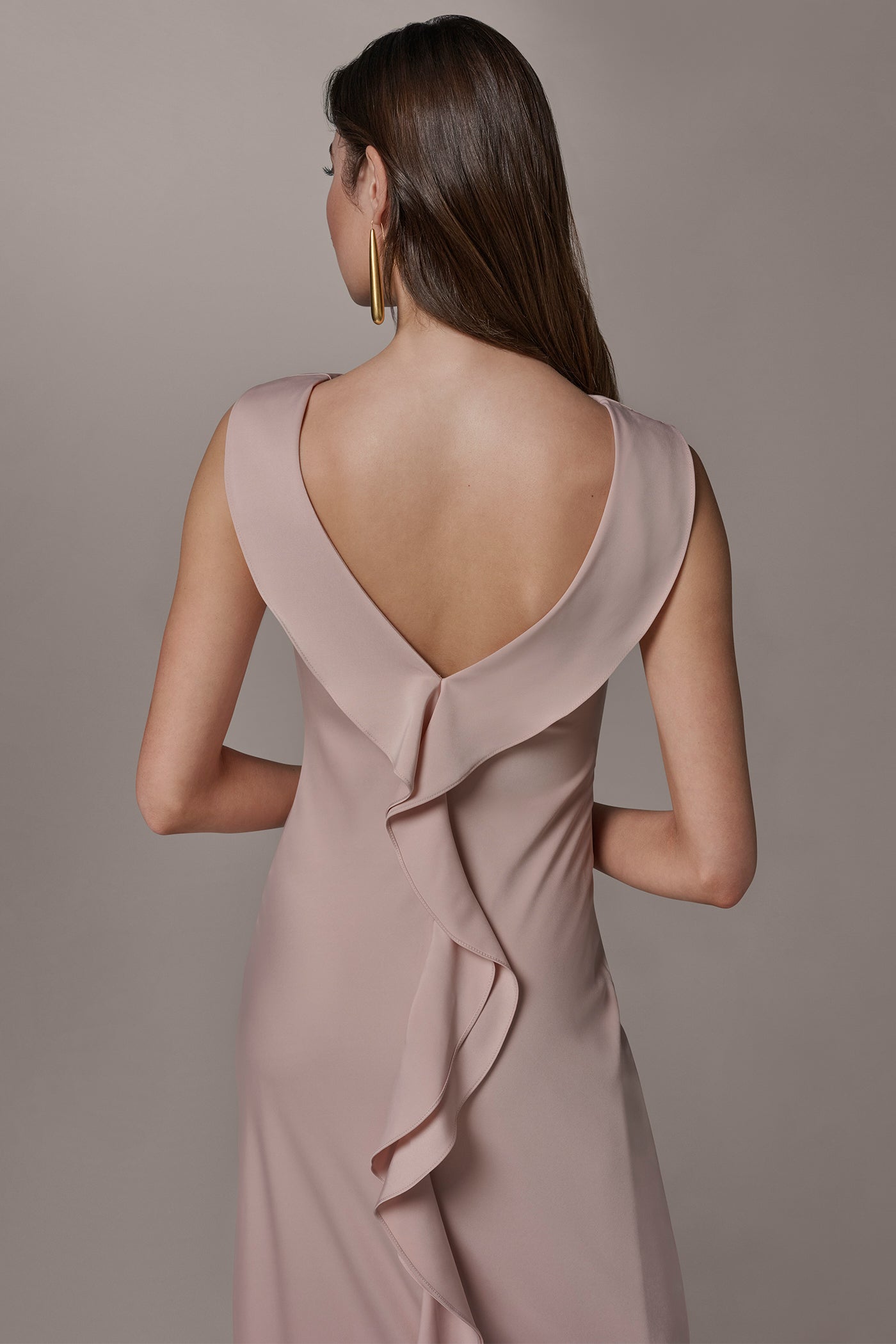 SATIN RUFFLE BACK GOWN VIEW 5 | Dresses & Jumpsuits