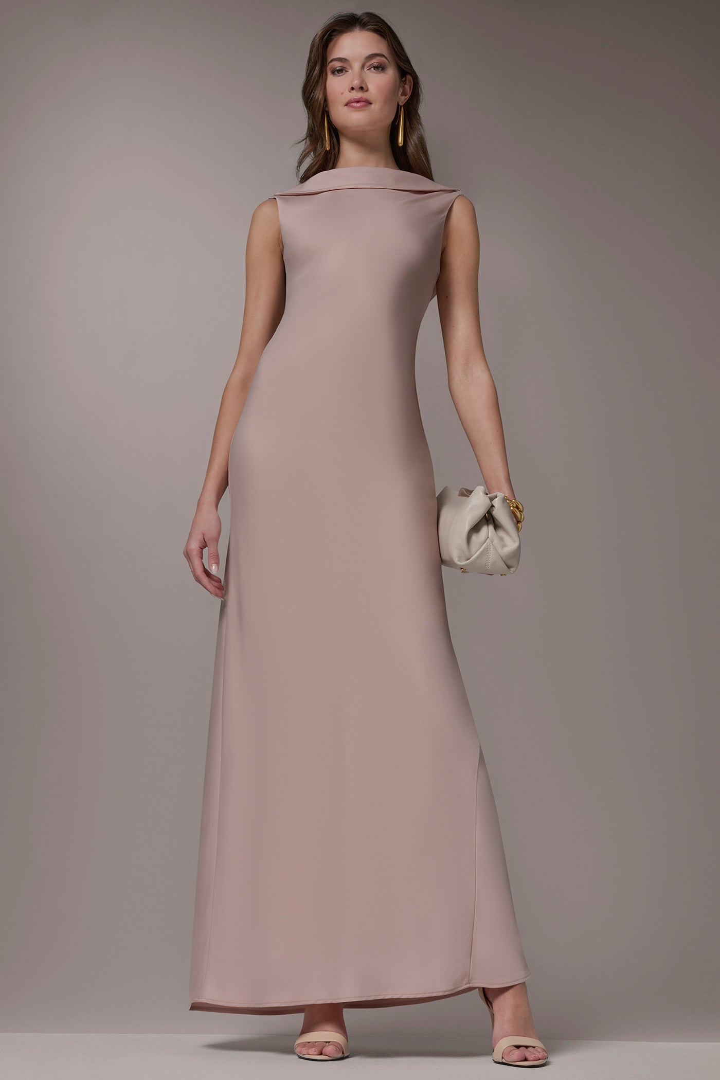 SATIN RUFFLE BACK GOWN | View 1 | Dresses & Jumpsuits