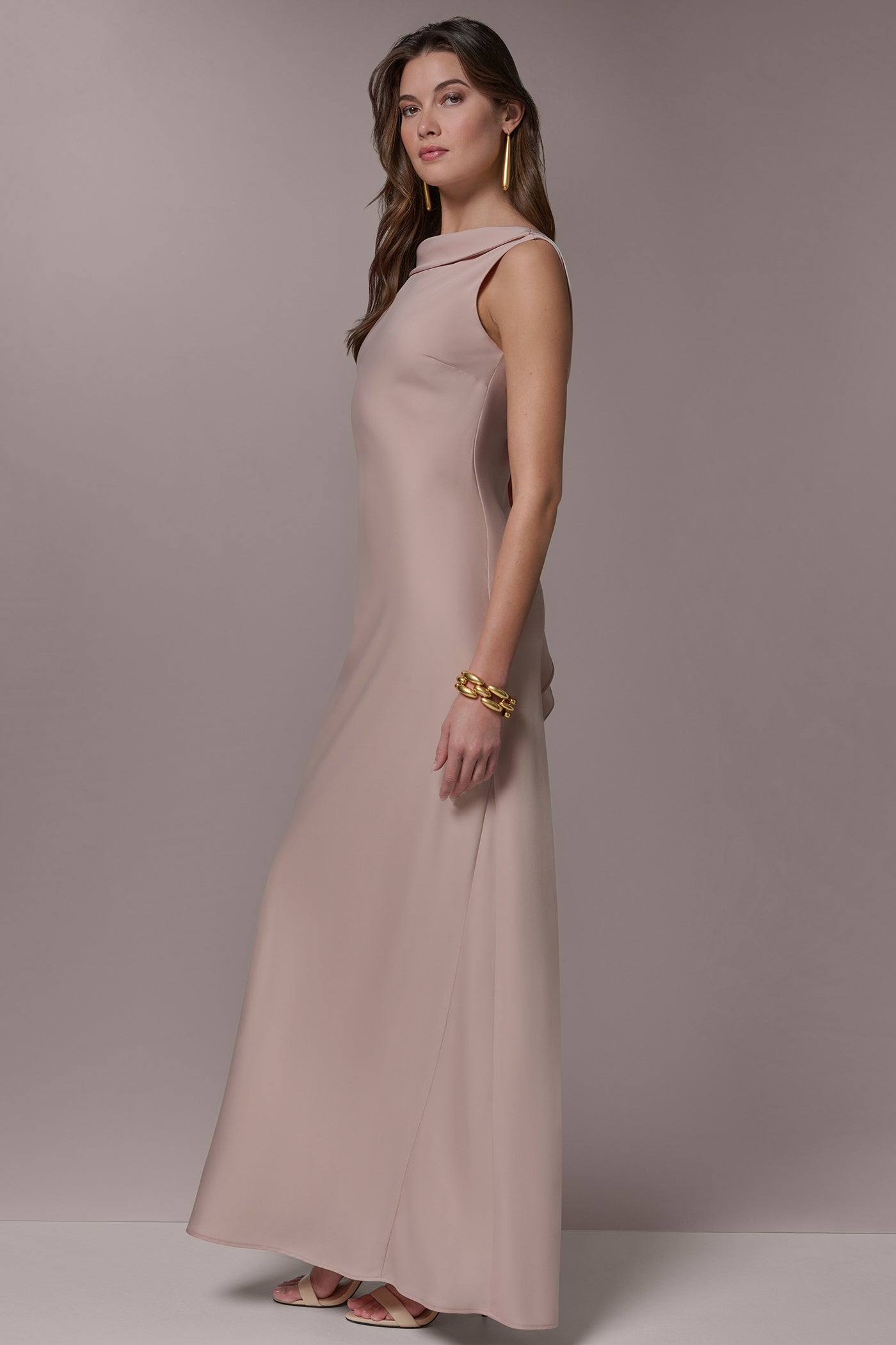 SATIN RUFFLE BACK GOWN VIEW 3 | Dresses & Jumpsuits