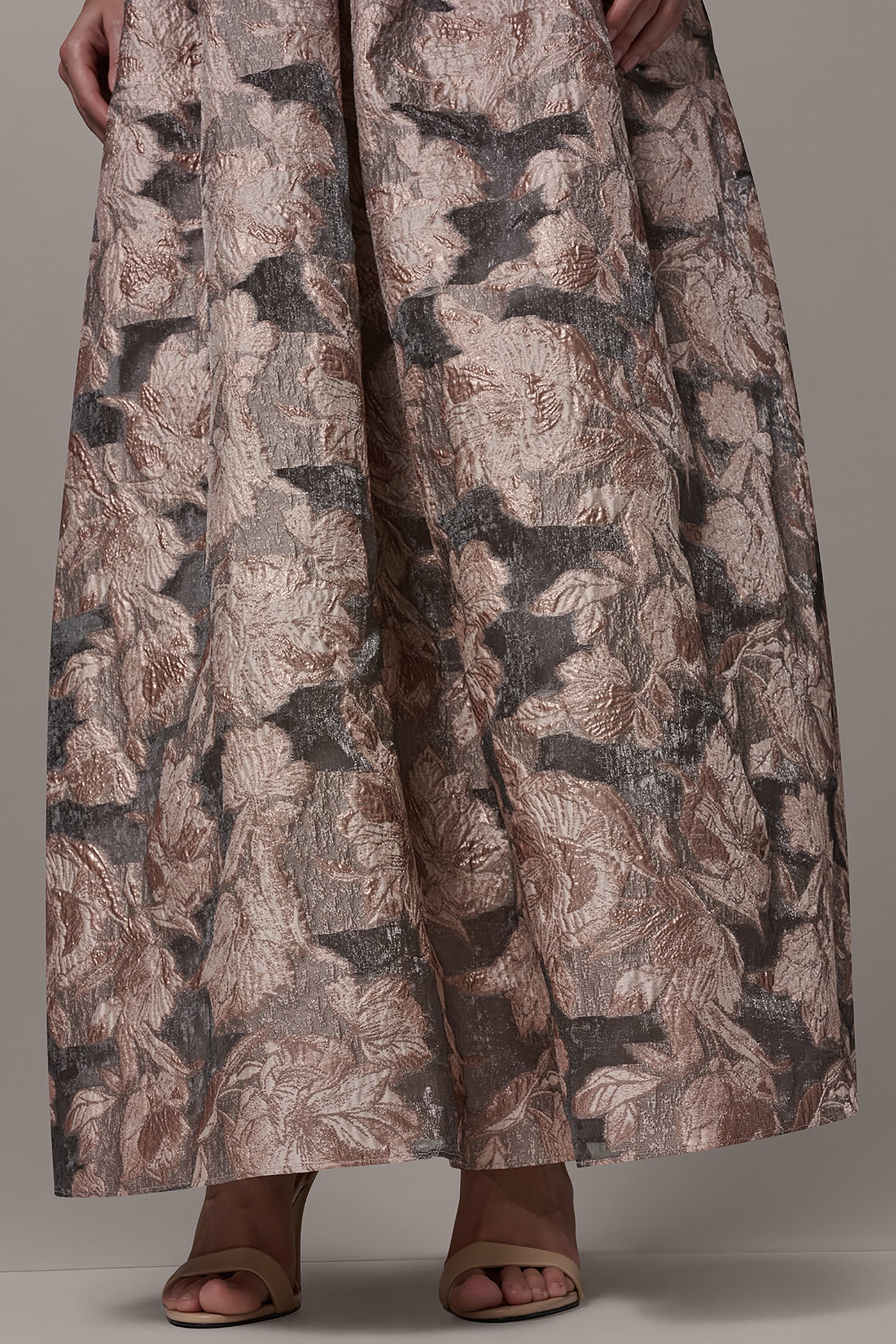 FLORAL-JACQUARD STRAPLESS BALL GOWN VIEW 6 | New clothing