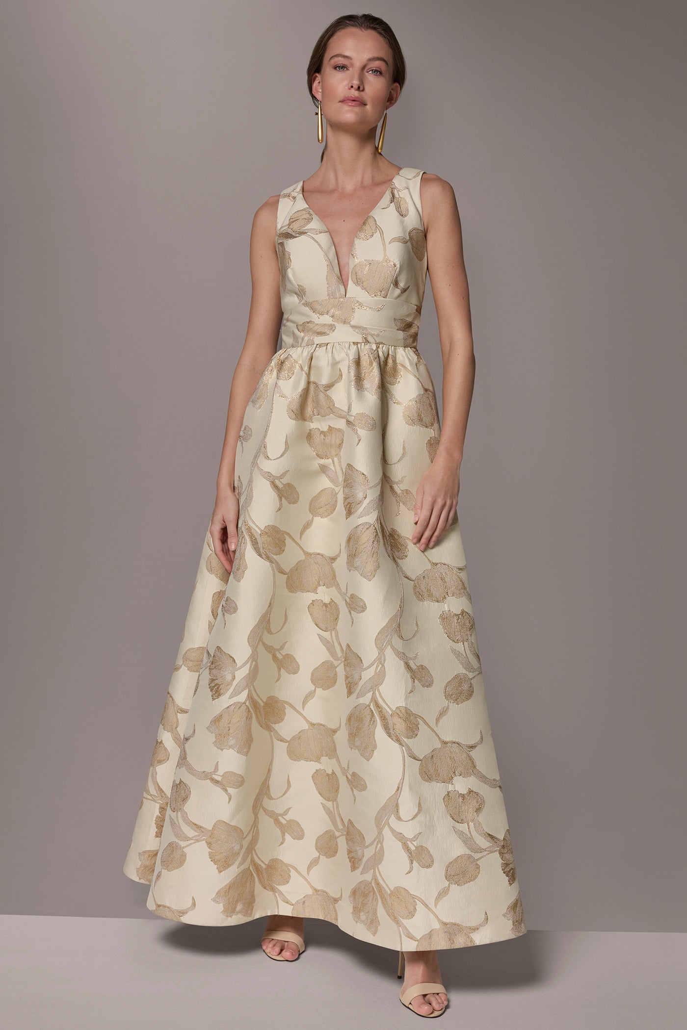 FLORAL-JACQUARD A-LINE BALL GOWN VIEW 7 | Dresses & Jumpsuits