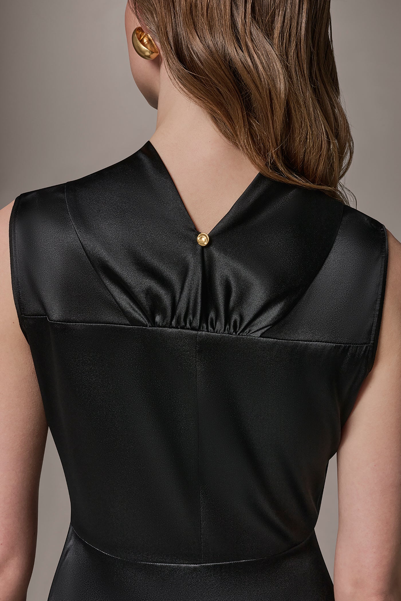 SILK-CHARMEUSE MIDI A-LINE DRESS VIEW 6 | Dresses & Jumpsuits