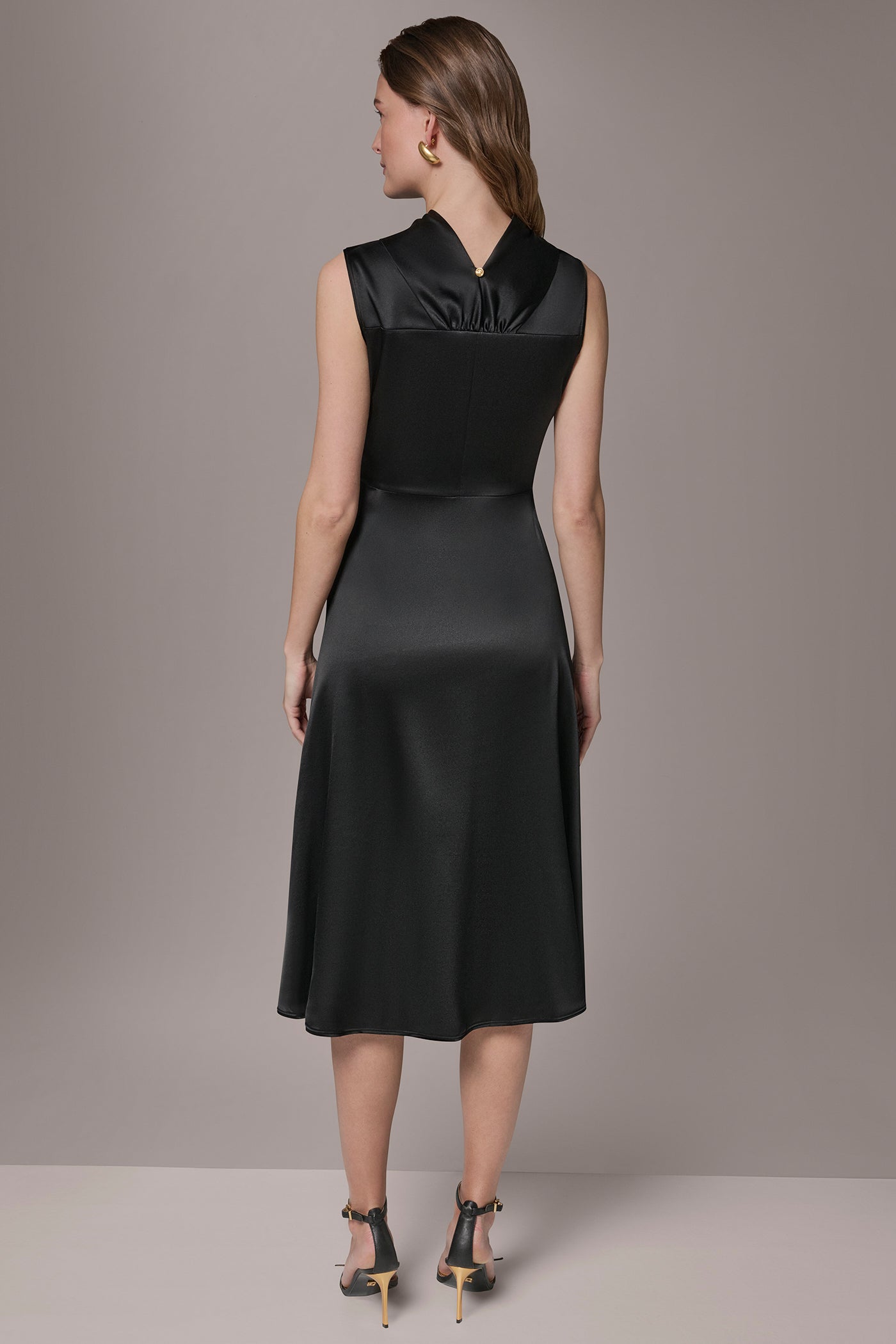 SILK-CHARMEUSE MIDI A-LINE DRESS | View 2 | Dresses & Jumpsuits