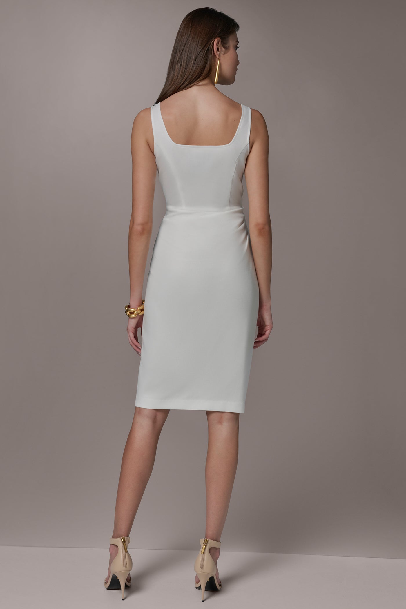 TENCEL WRAP-EFFECT MIDI SHEATH DRESS | View 2 | All Products