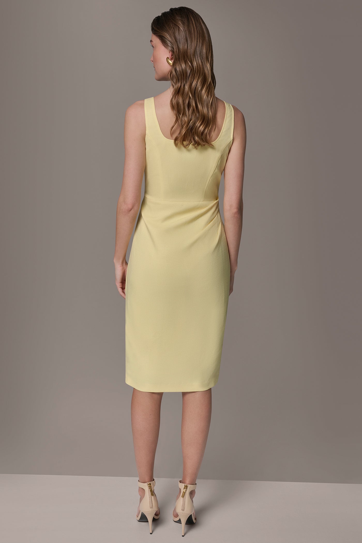 TENCEL WRAP-EFFECT MIDI SHEATH DRESS | View 2 | All Products