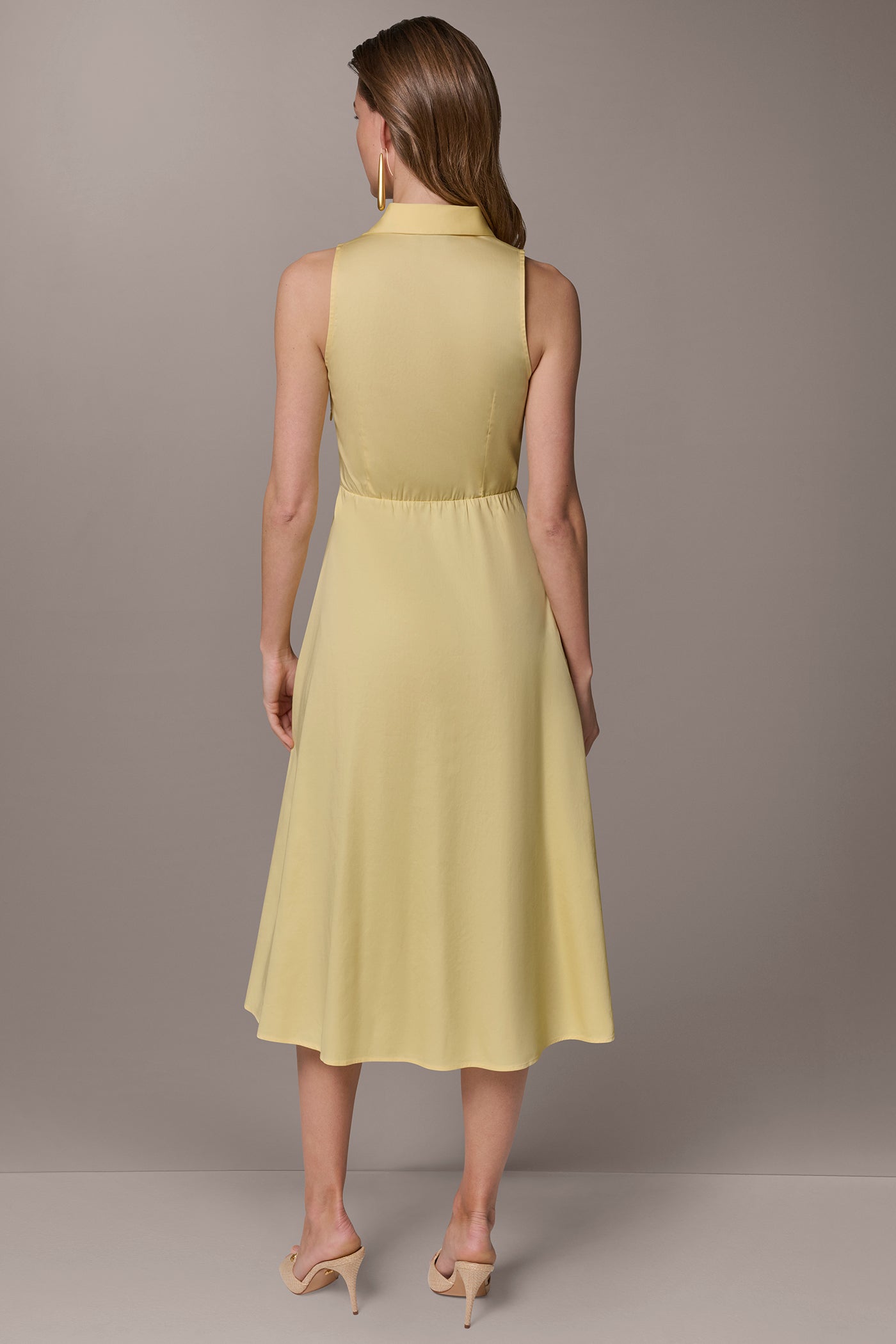 FRONT ROUCHED A LINE MIDI SHIRT DRESS | View 2 | New clothing