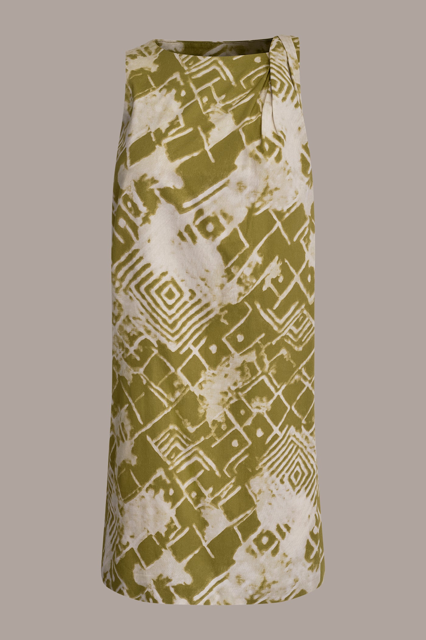 COTTON-SATEEN TWIST SHOULDER SHIFT DRESS VIEW 9 | All Products