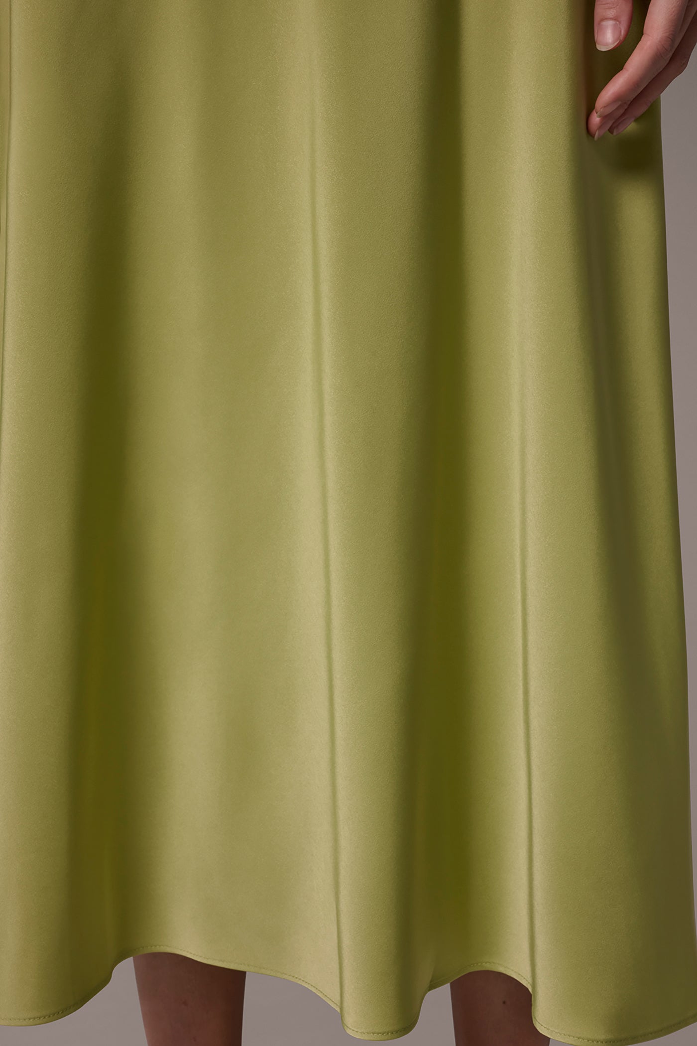 Donna Karan Women's Satin Midi A-Line Halter Dress in Kiwi Donna Karan Women's Satin Midi A-Line Halter Dress in Kiwi