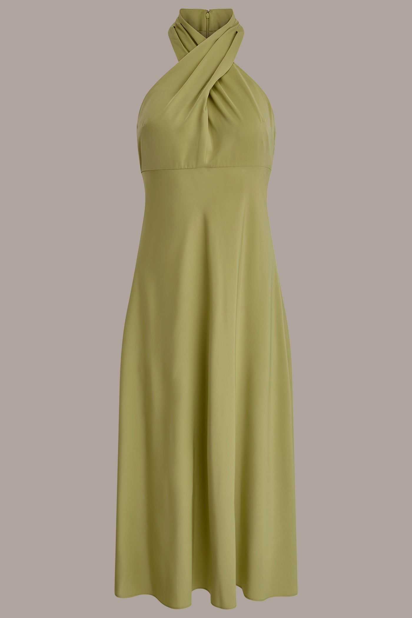 Satin Midi A Line Halter Dress | Donna Karan Satin Midi A Line Halter Dress | Donna Karan