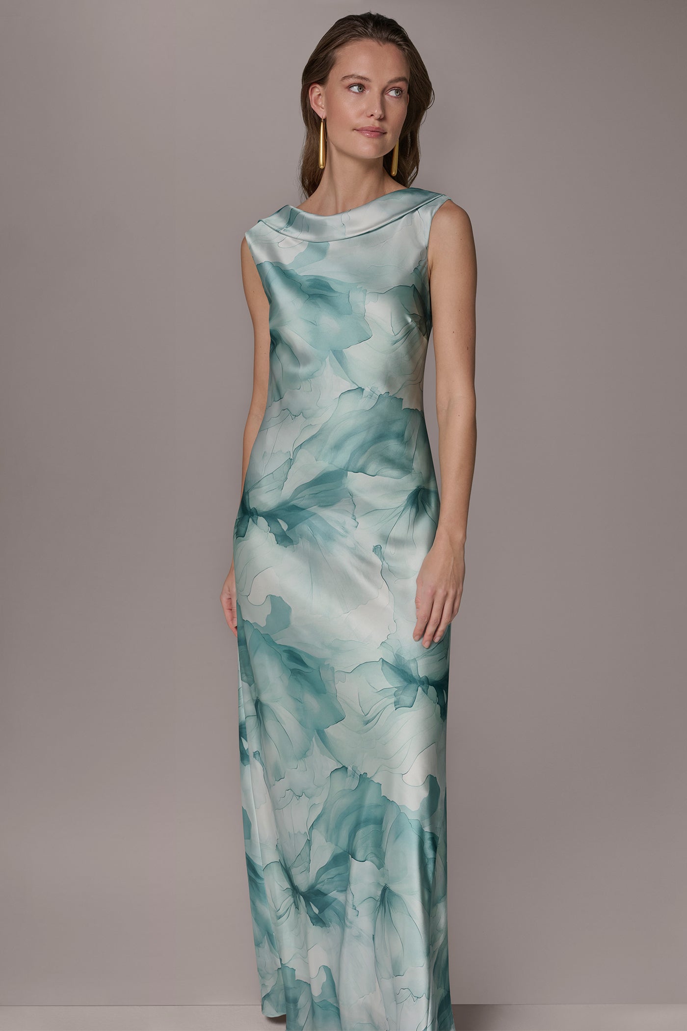 JEWEL-NECK CHARMEUSE GOWN VIEW 8 | New clothing