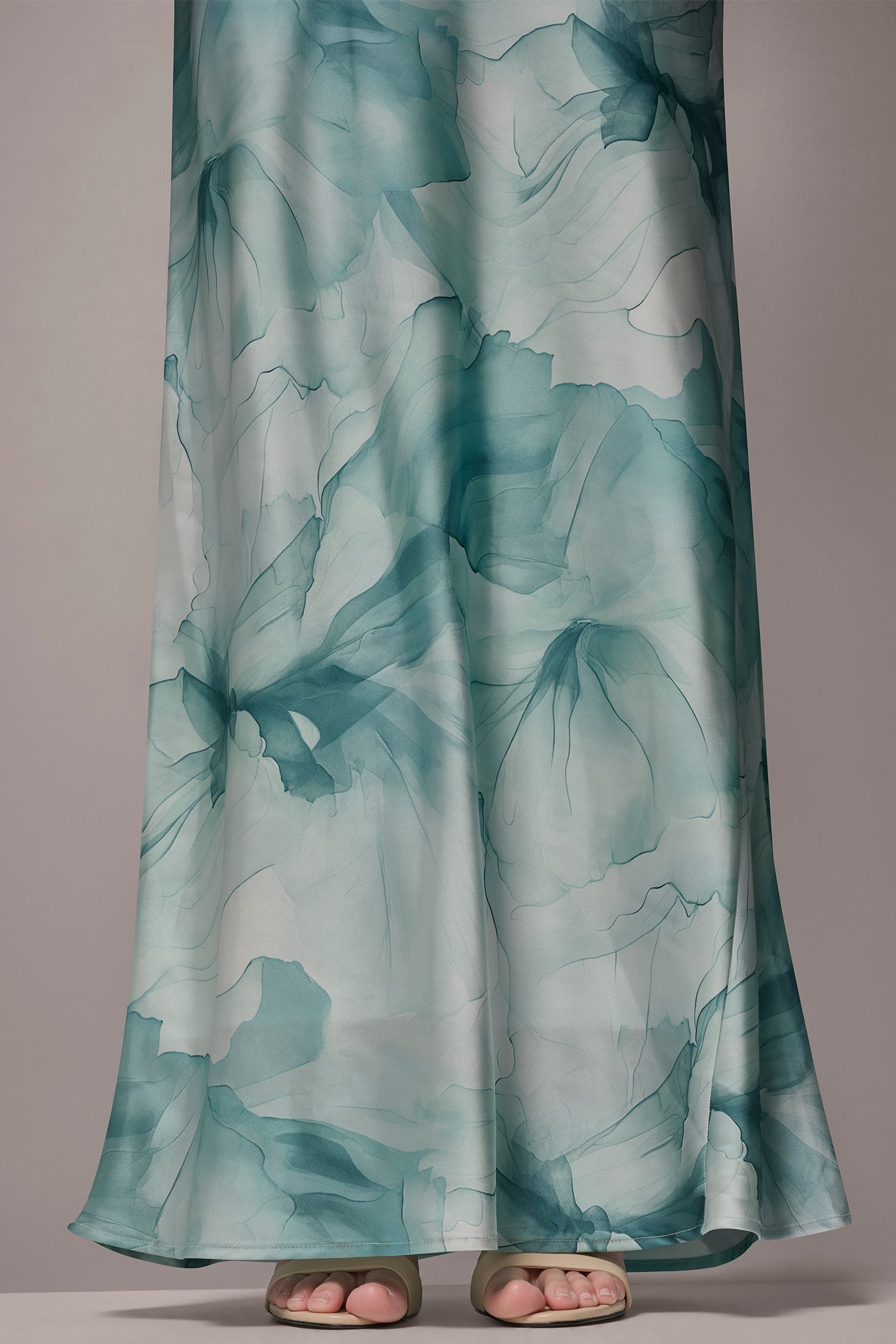 JEWEL-NECK CHARMEUSE GOWN VIEW 5 | New clothing