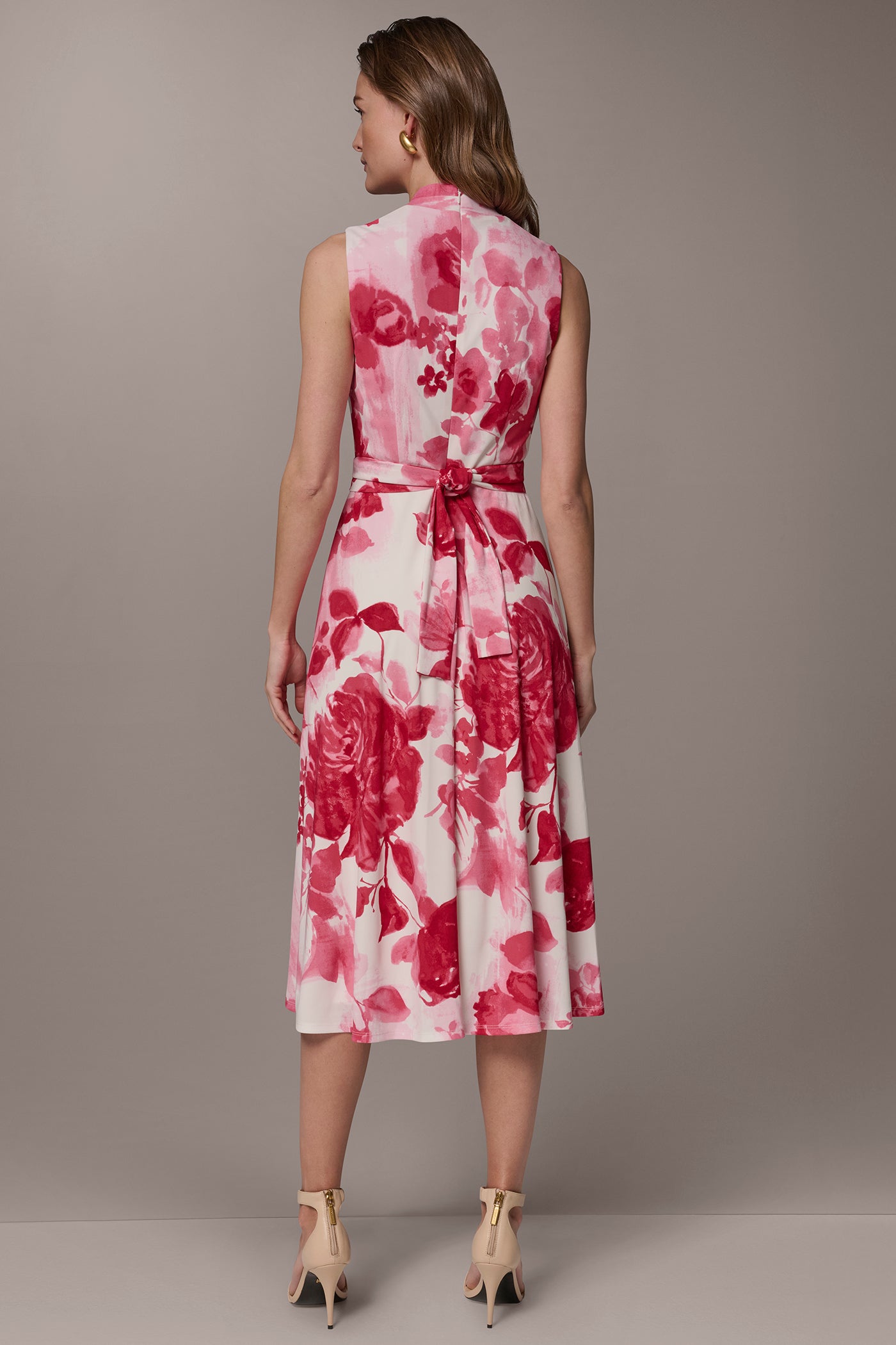 Donna Karan Women's Floral Midi A-Line Dress in Azalea Multi Donna Karan Women's Floral Midi A-Line Dress in Azalea Multi