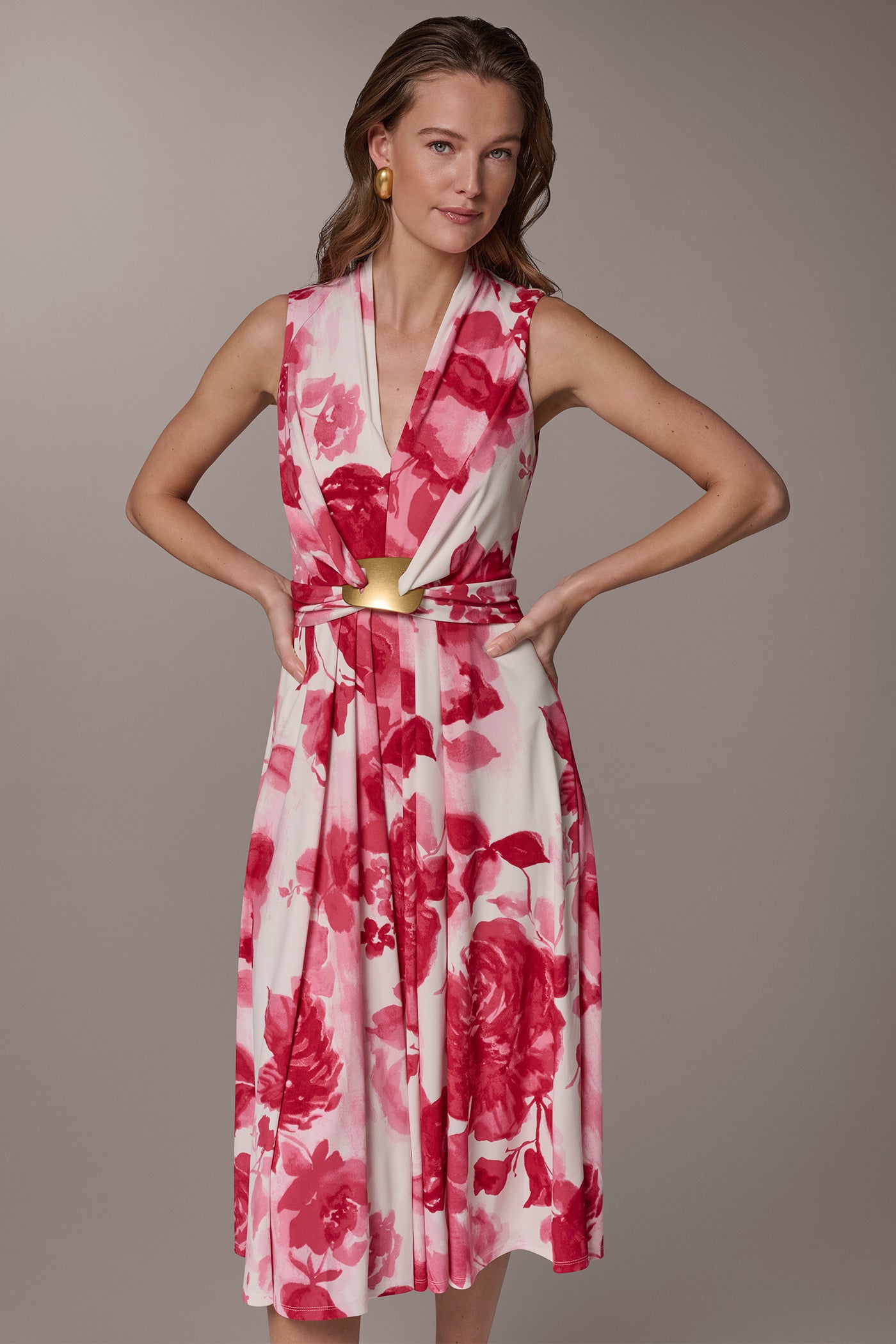 red floral a line dress Elegant Lace Red Floral A-line Dress