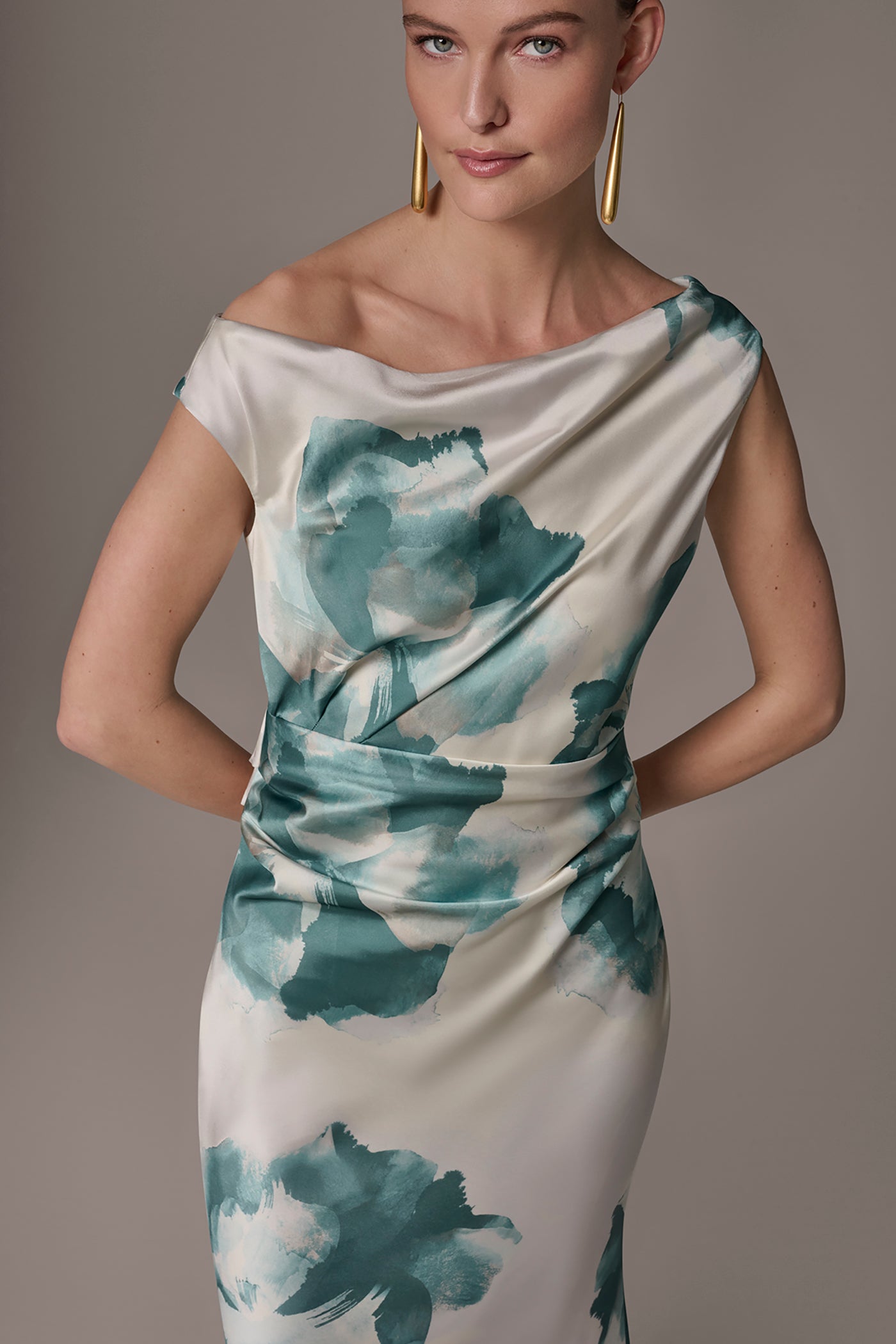 FLORAL OFF SHOULDER GOWN VIEW 4 | Event Dresses