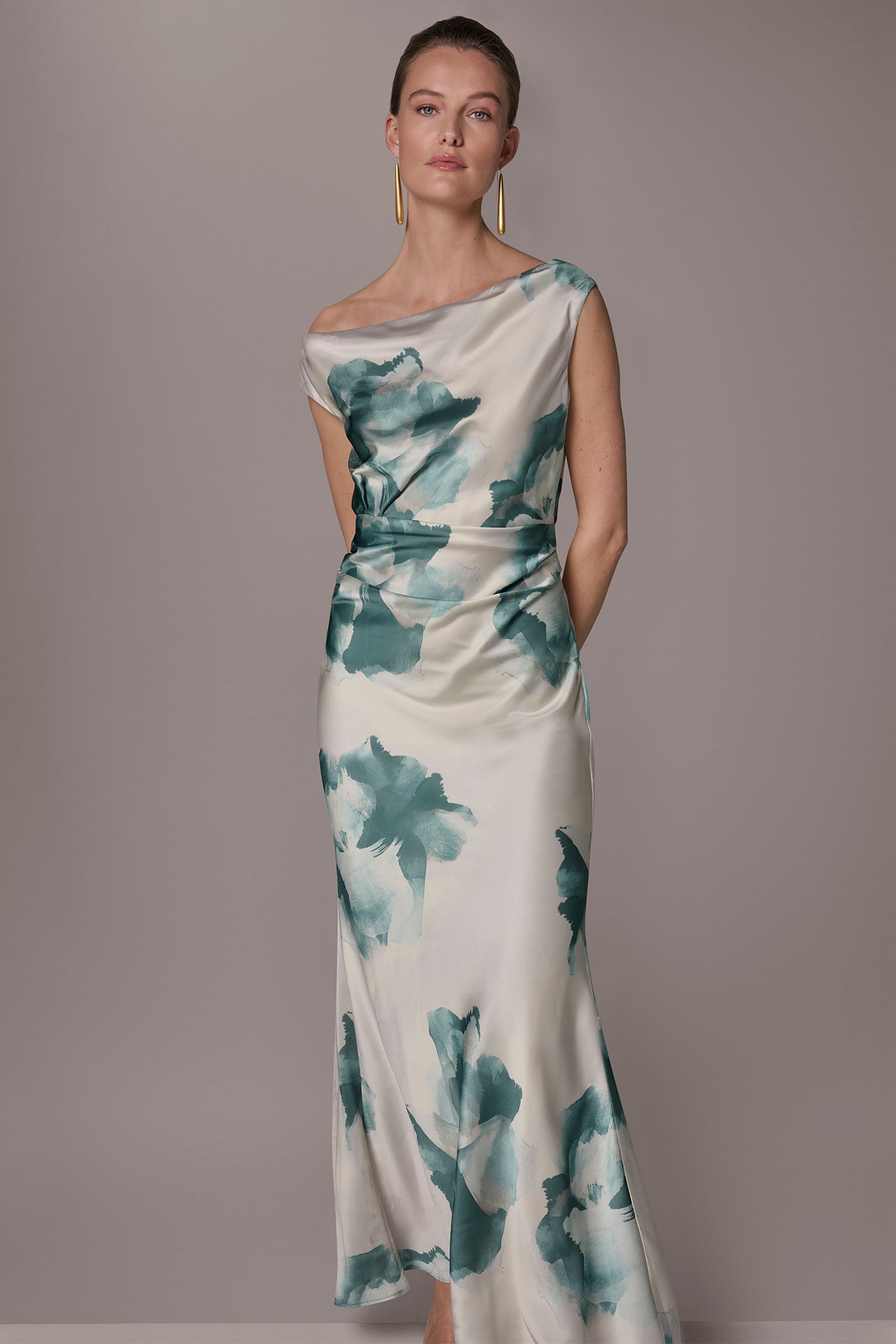 FLORAL OFF SHOULDER GOWN VIEW 6 | Event Dresses