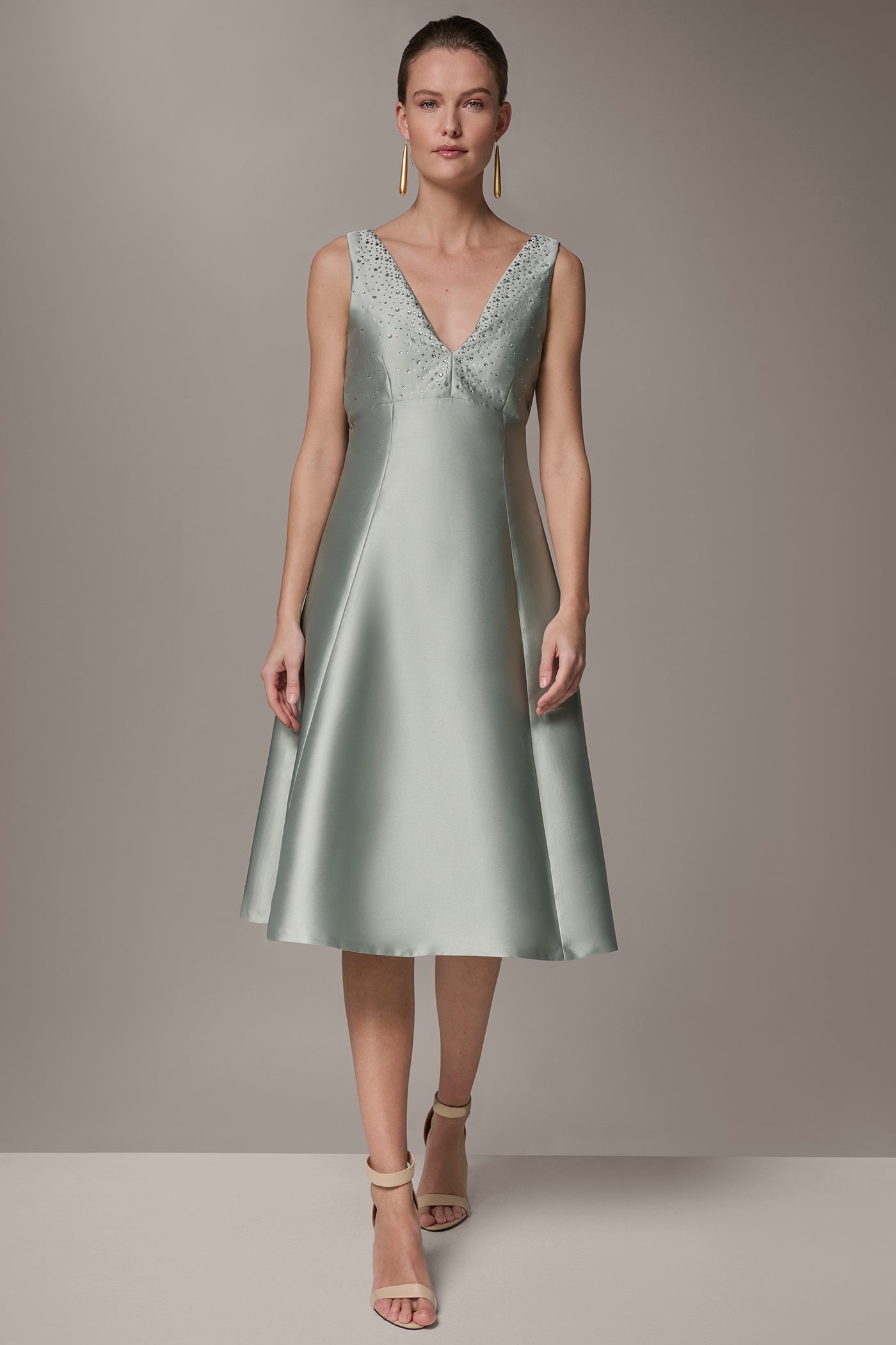 MIKADO CRYSTAL MIDI GOWN | View 1 | Dresses & Jumpsuits