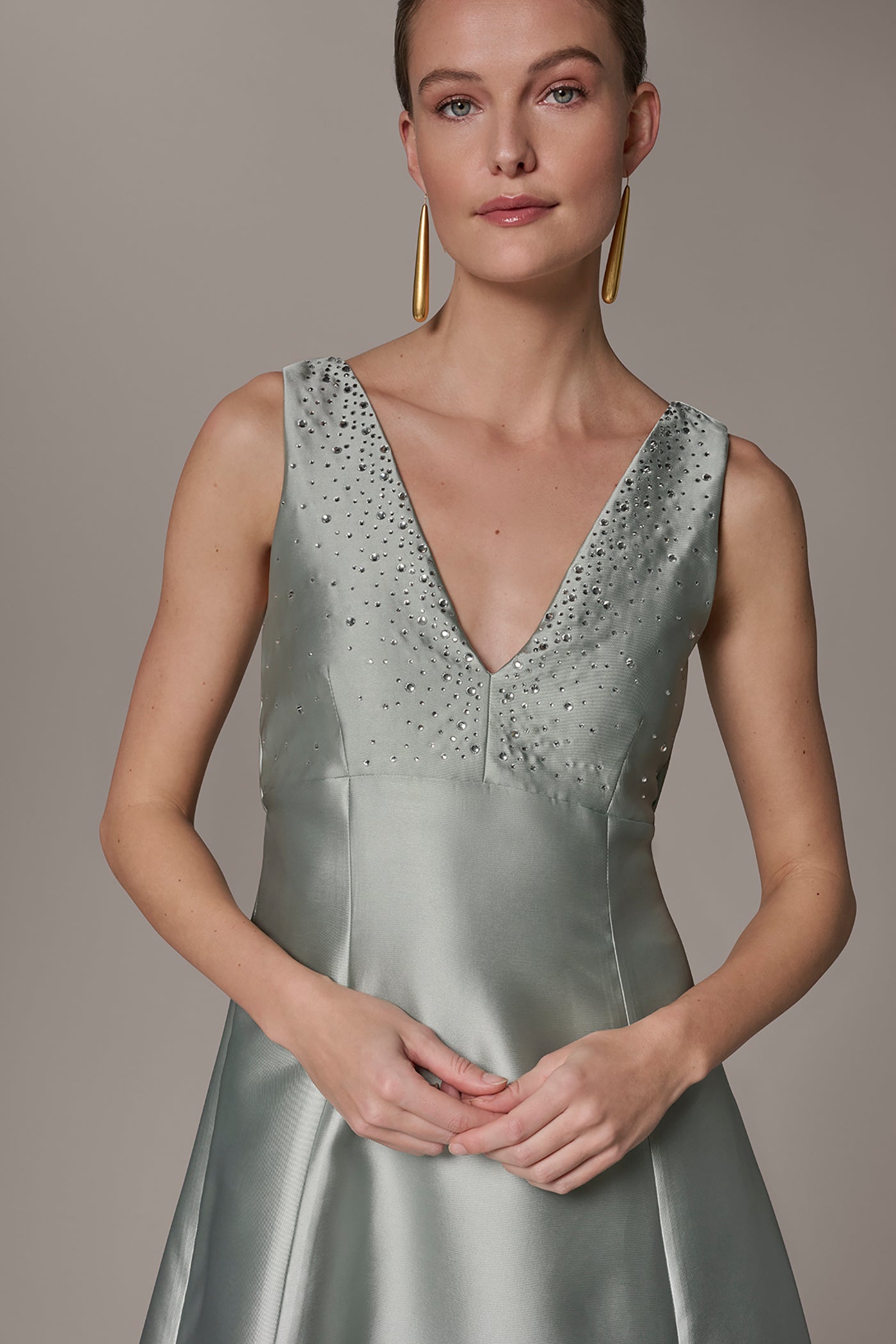 MIKADO CRYSTAL MIDI GOWN VIEW 4 | Dresses & Jumpsuits