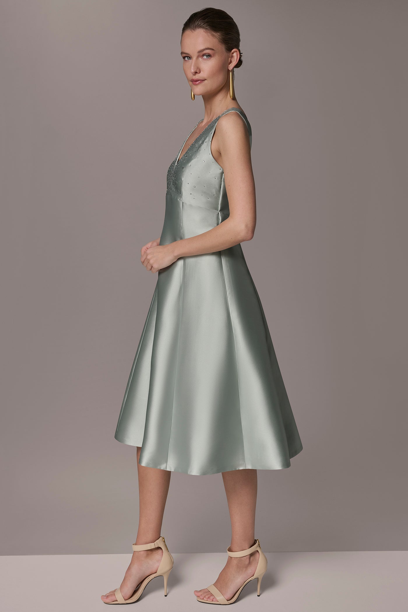 MIKADO CRYSTAL MIDI GOWN VIEW 3 | Dresses & Jumpsuits